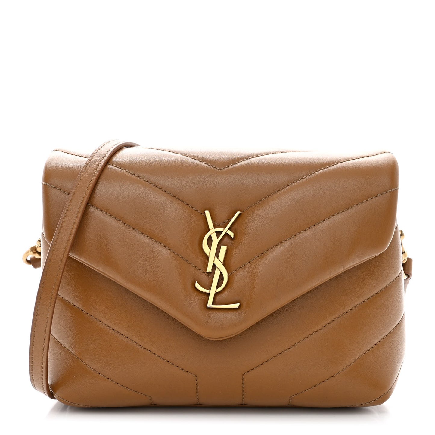 Calfskin Y Quilted Monogram Toy Loulou Crossbody Bag Dark Natural