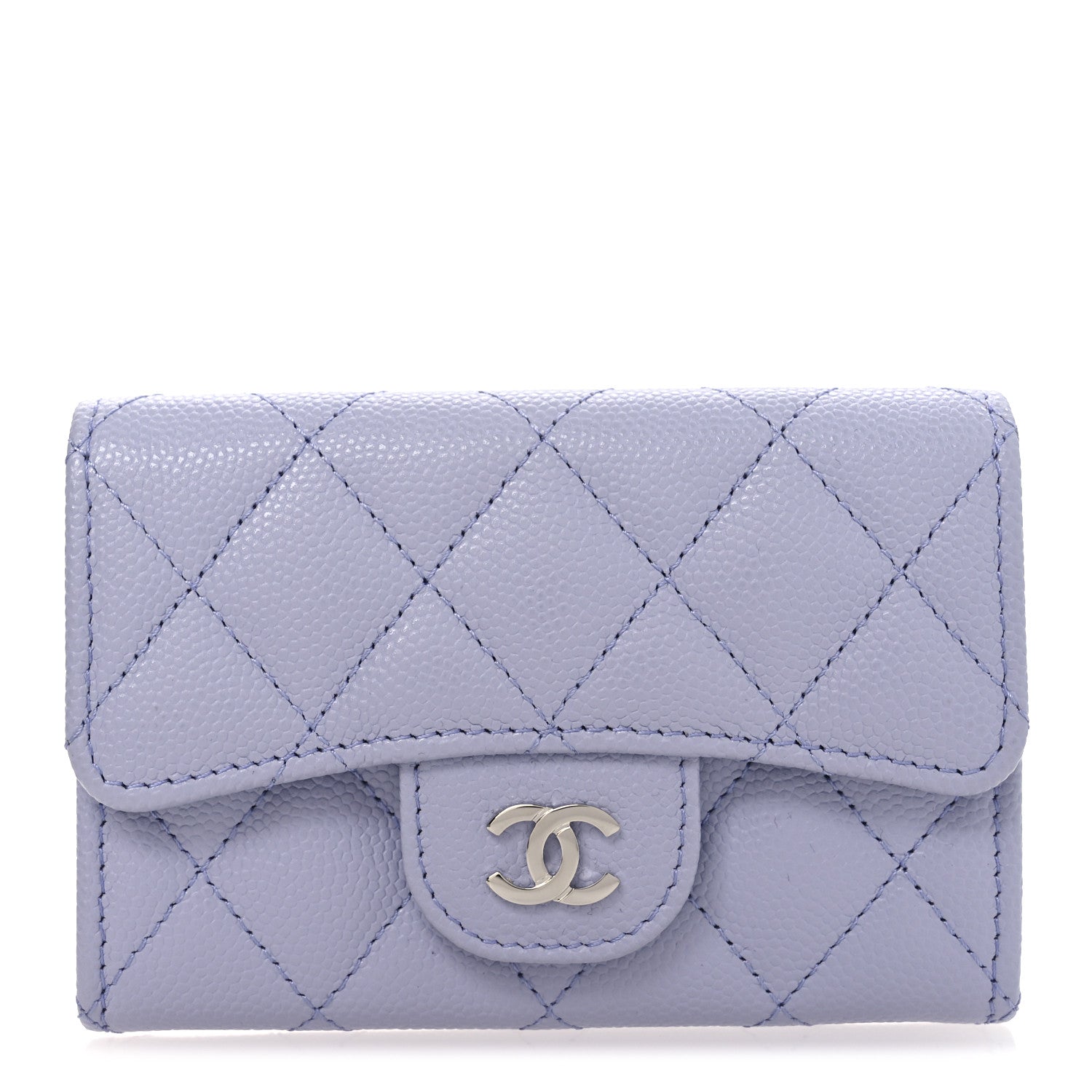 Chanel Caviar Quilted Flap Card Holder Wallet Light Purple 1 of 8