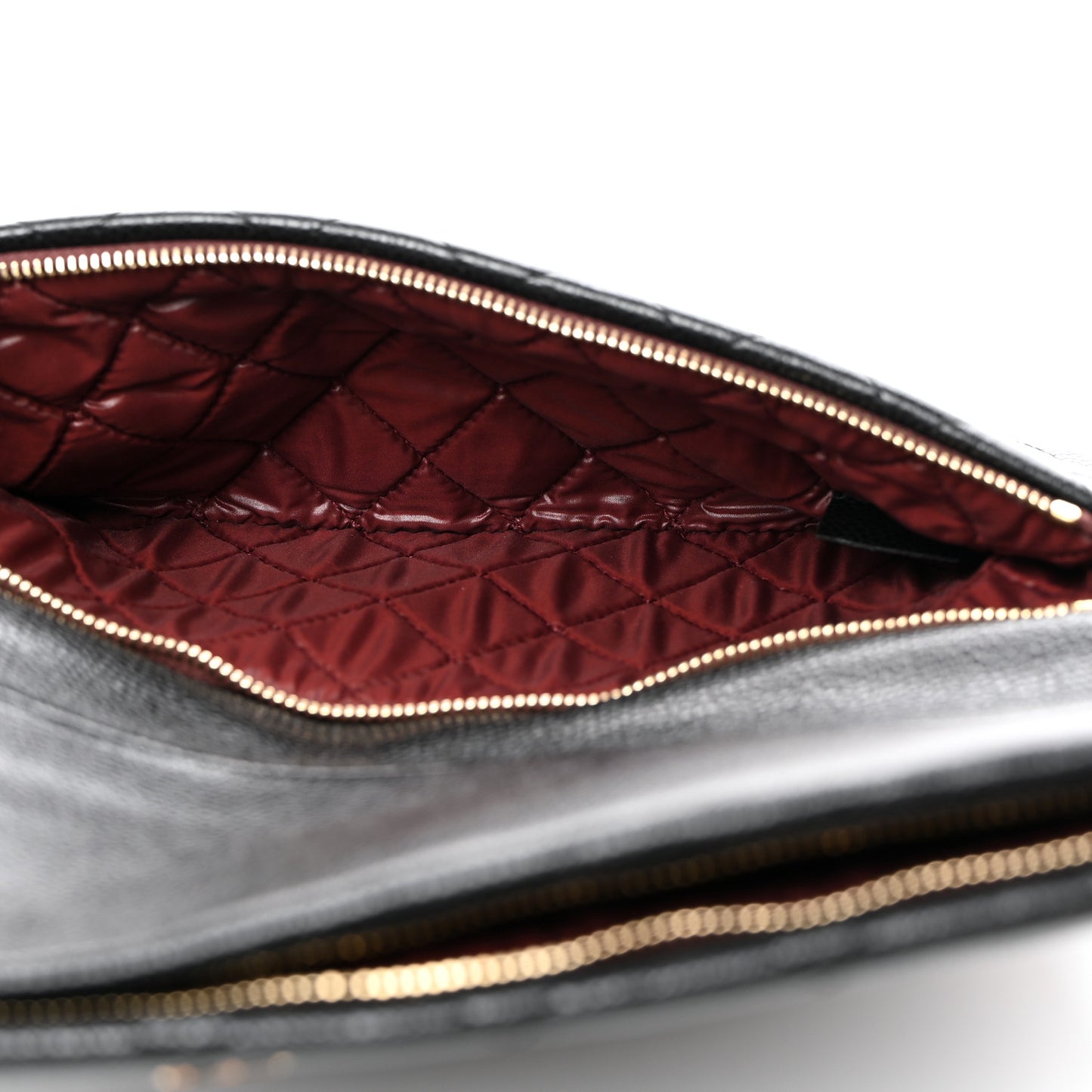 Caviar Quilted CC Beauty Clutch Black