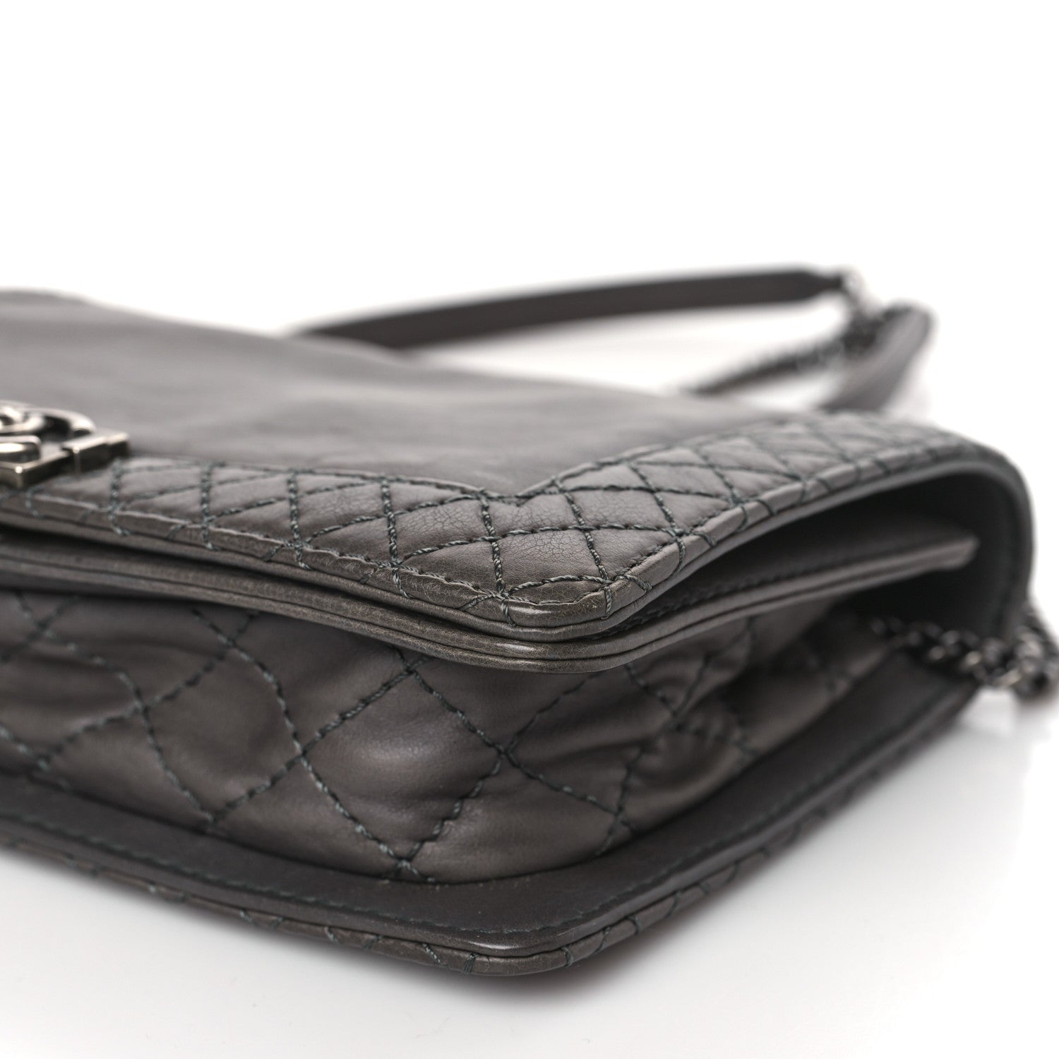 Chanel Calfskin Small Boy Reverso Flap Grey 9 of 9