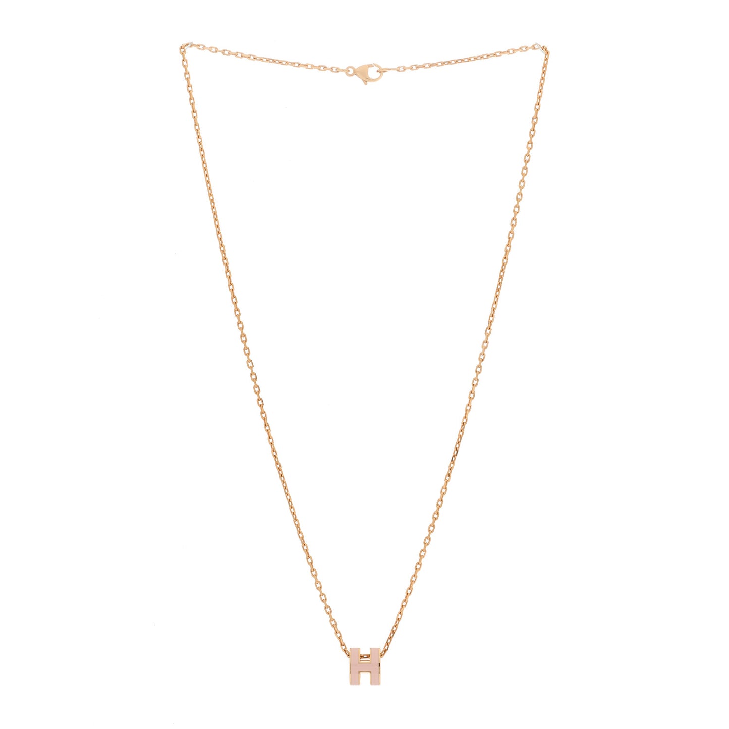 Lacquered Rose Gold Mini Pop H Pendant Necklace Rose Dragee