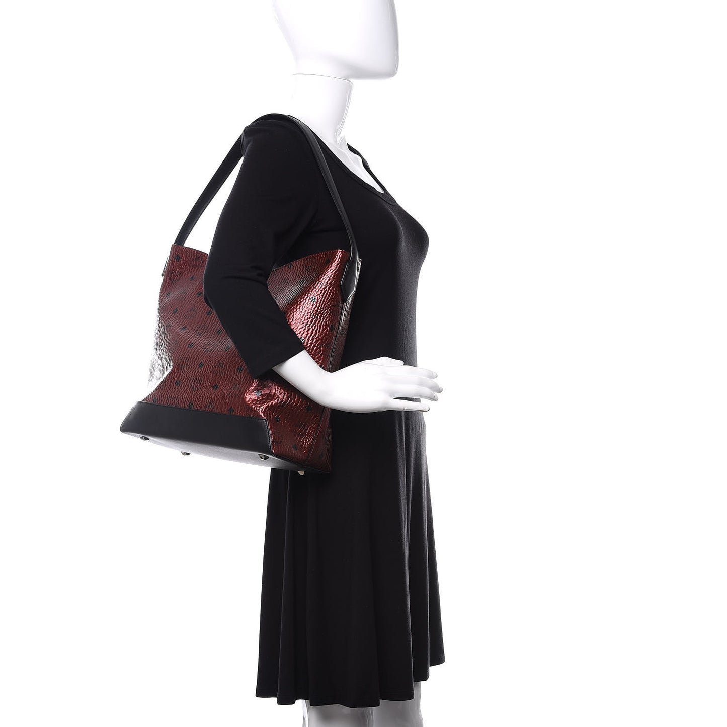 Metallic Visetos Medium Hobo Bag Scooter Red