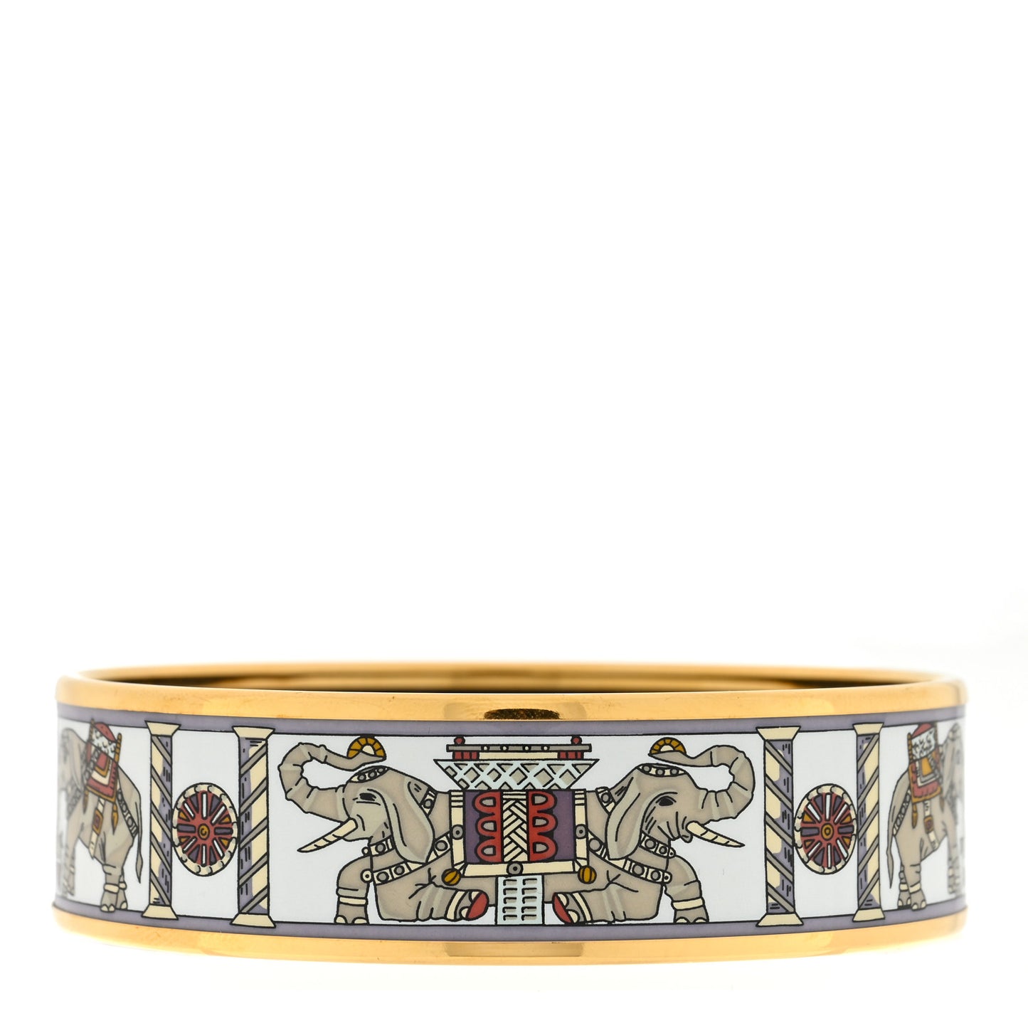Enamel Printed Torana Elephants Wide Bracelet 62