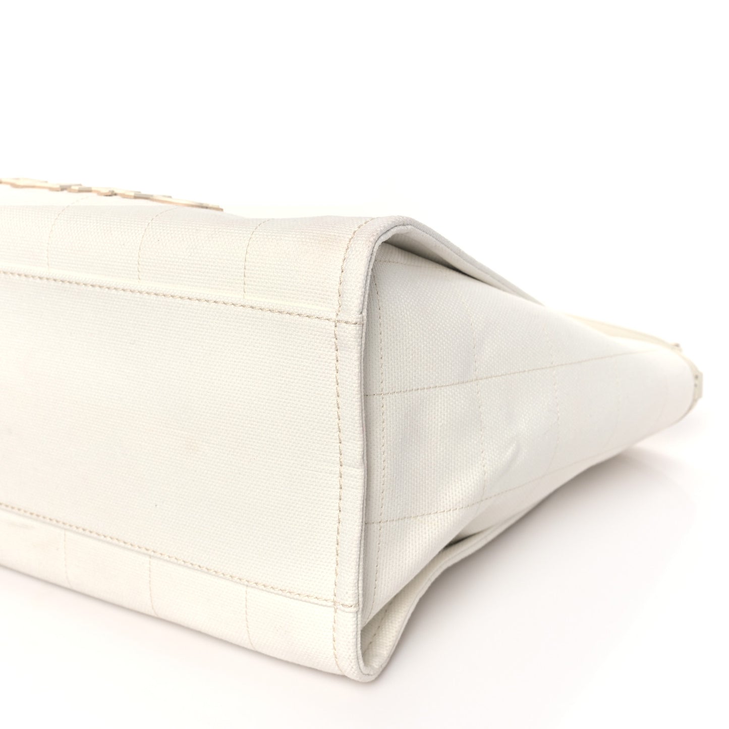 Cotton Medium Deauville Tote White