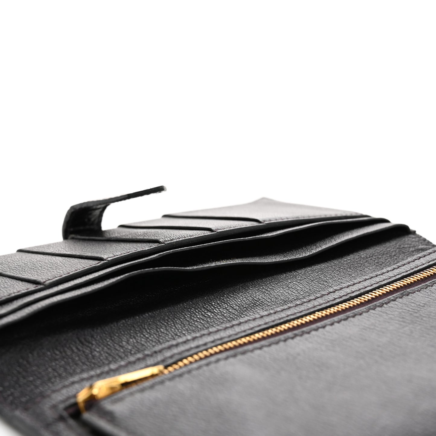 Shiny Alligator Bearn Gusset Wallet Aubergine