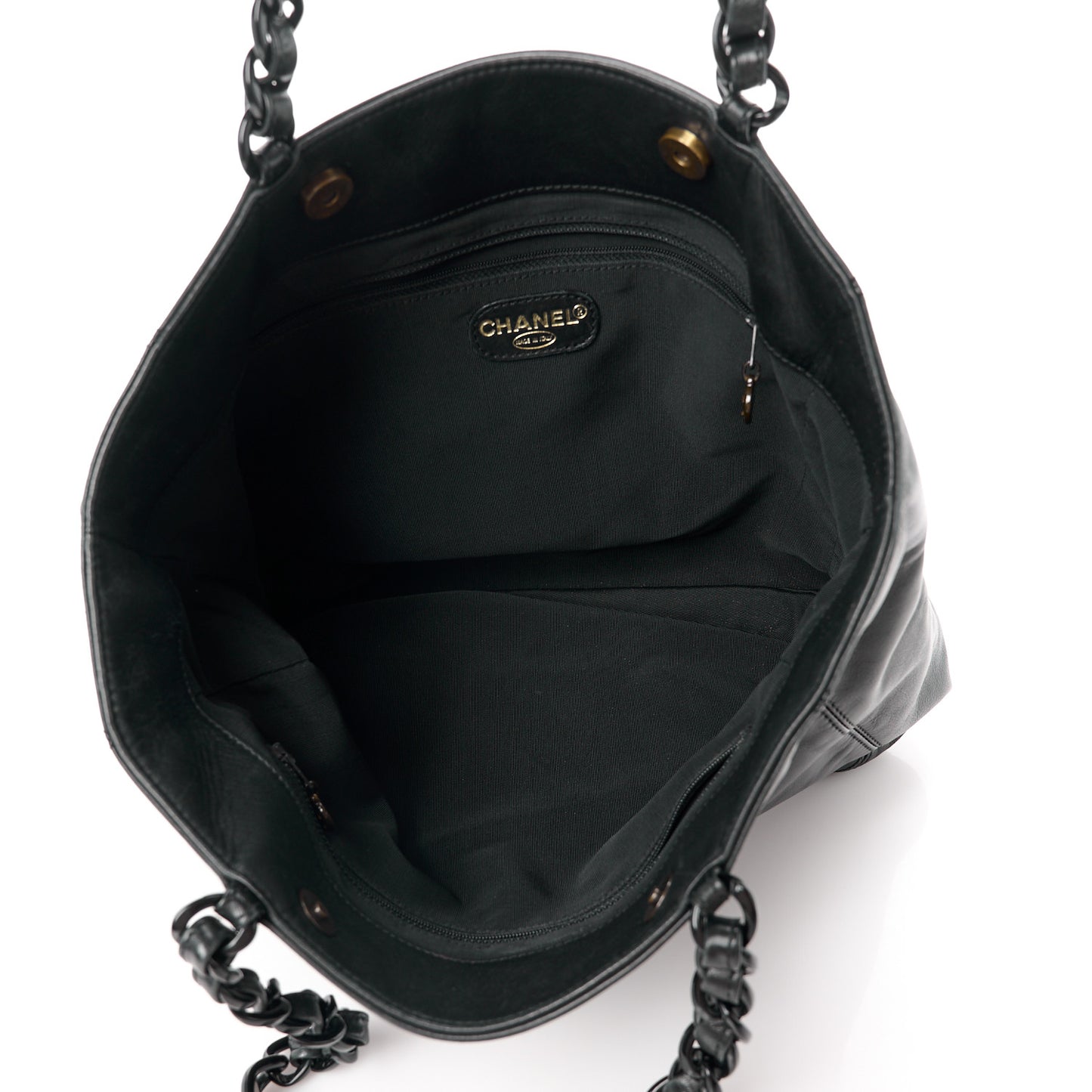 Lambskin Chain Small CC Tote Black