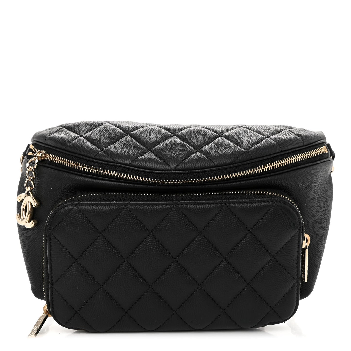Caviar Quilted Business Affinity Waist Belt Bag Black
