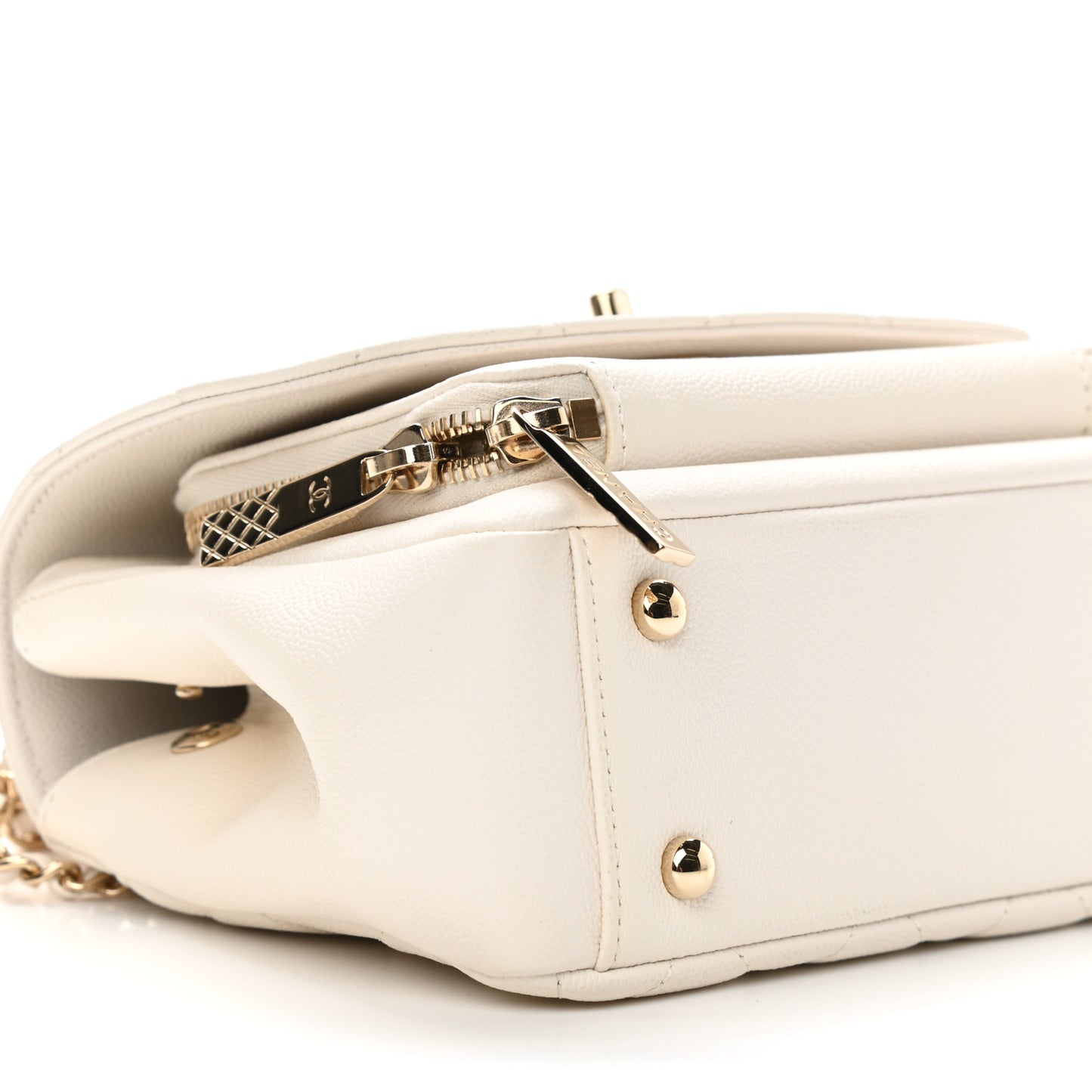 Caviar Quilted Small Business Affinity Flap White