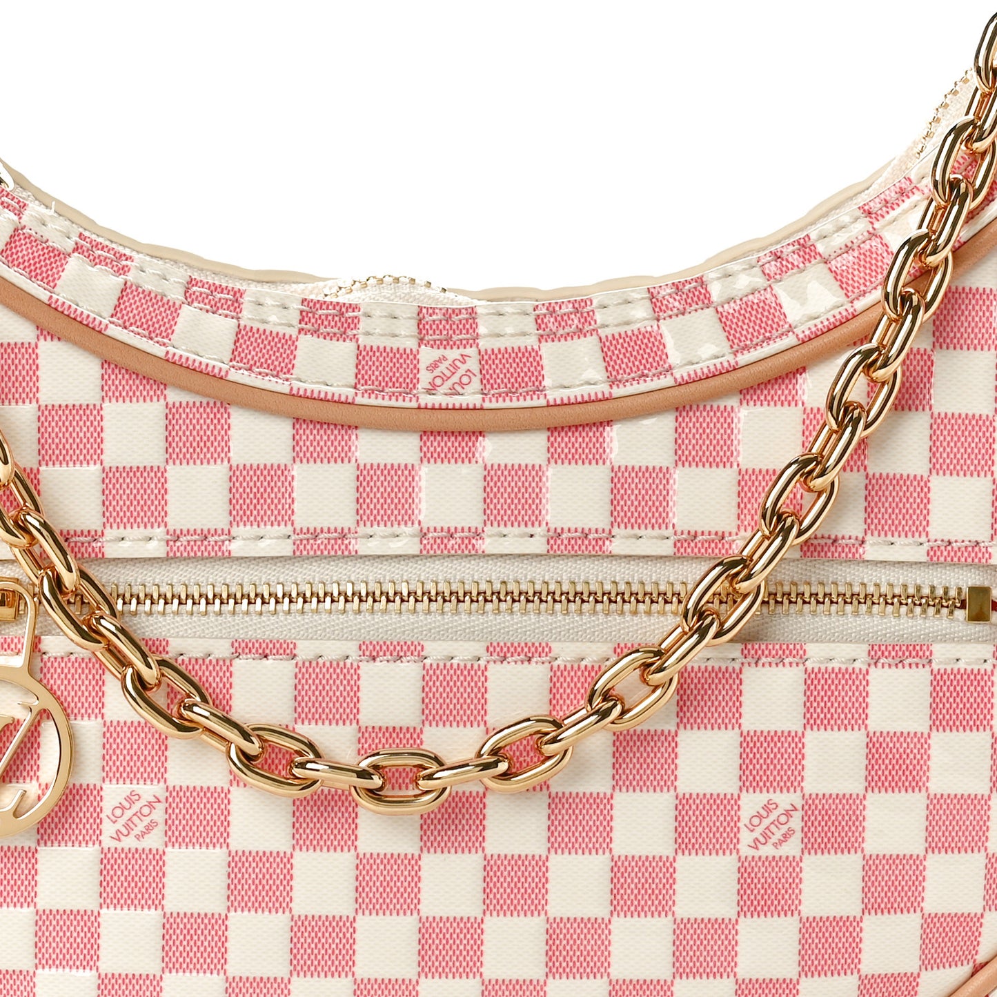 Damier Vernis Loop PM Blush Red