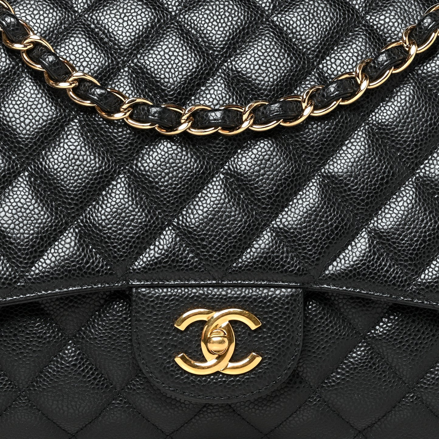 Caviar Quilted Maxi Single Flap Black