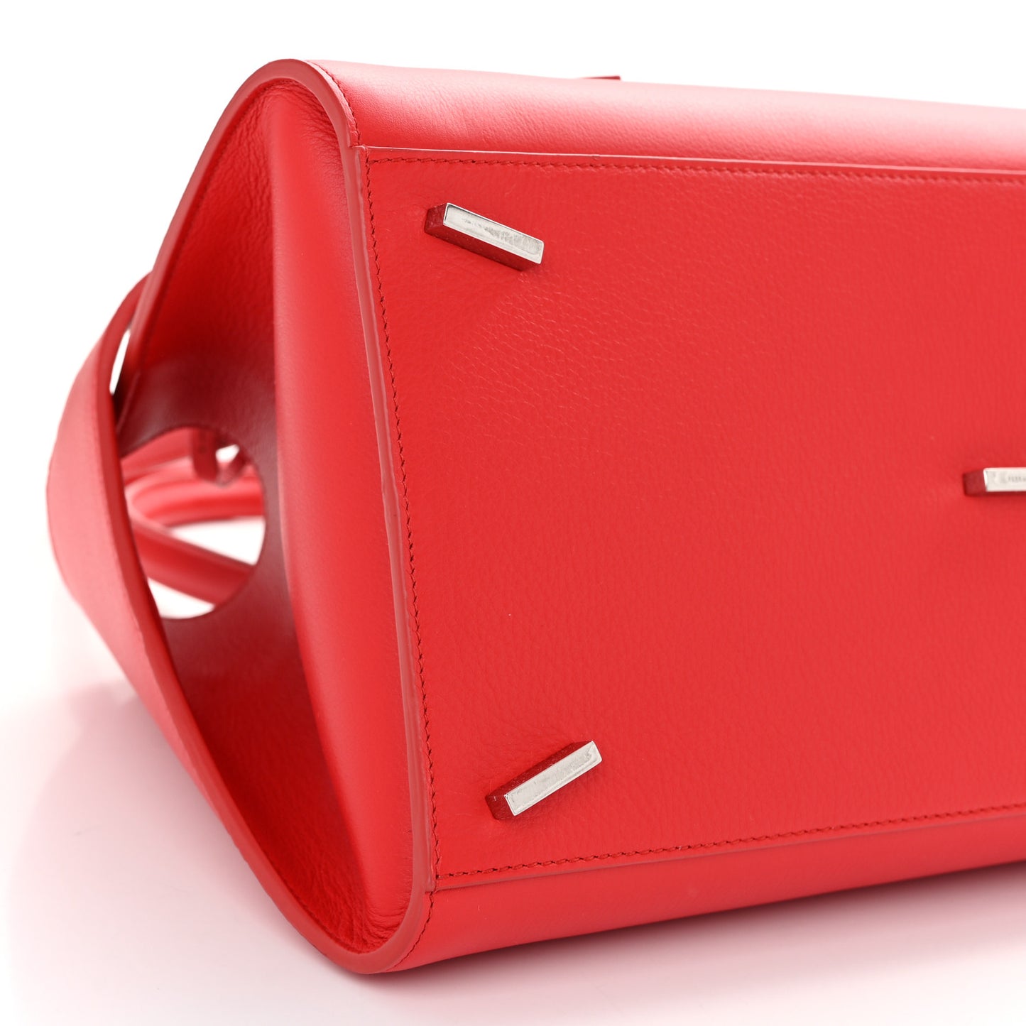 Natural Grain Calfskin Small Hug Bag Red