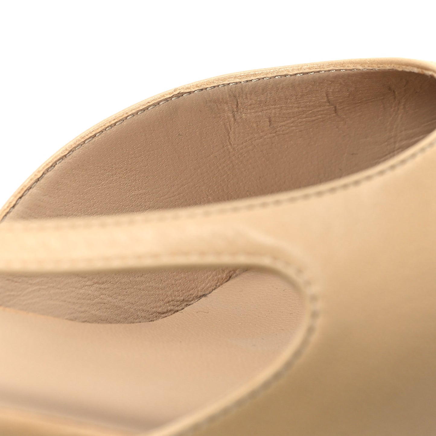 Goatskin Grosgrain Cap Toe CC Slingback Pumps 41 Beige Black