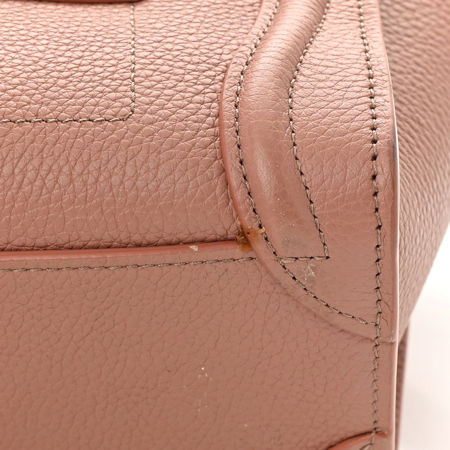 Drummed Calfskin Nano Luggage Antique Rose