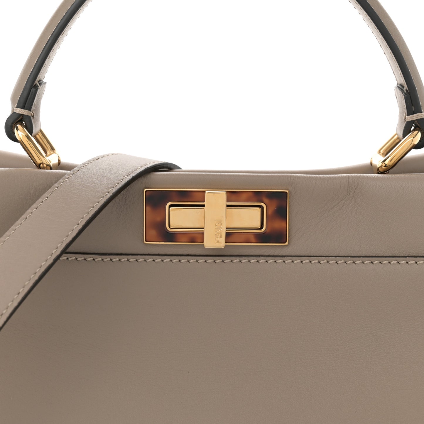 Vitello Seta Plexiglass Tortoise Medium Peekaboo Iconic Satchel Tortora