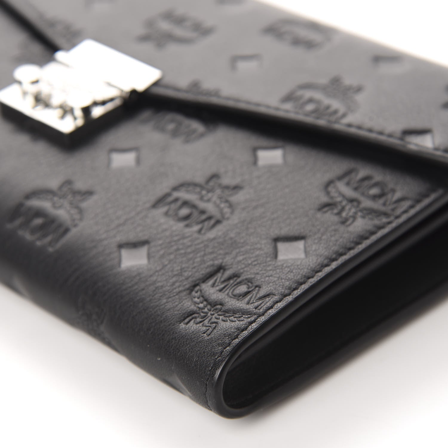 MCM Calfskin Ottomar Monogram Crossbody Bag Black 7 of 9