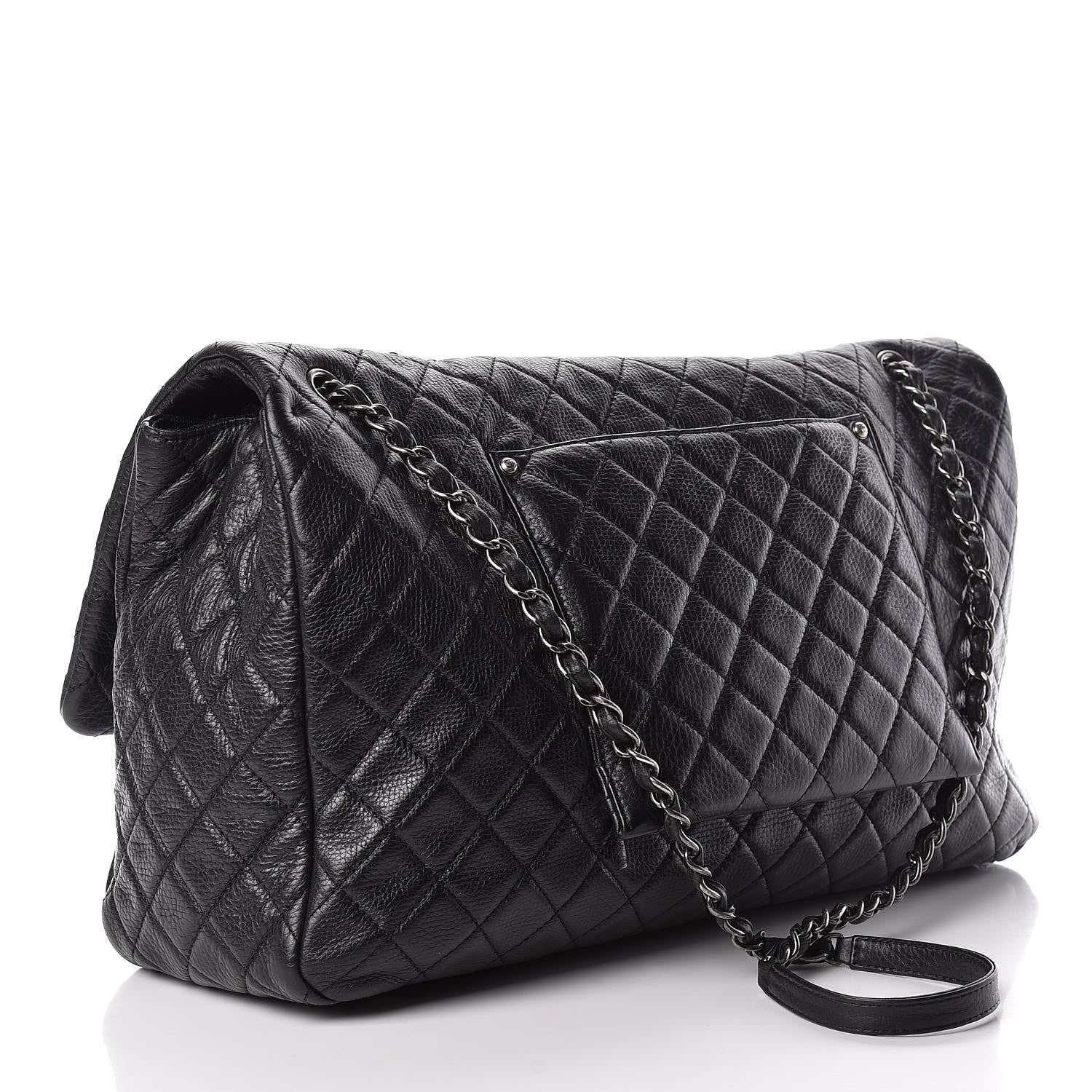Chanel Calfskin Quilted XXL Travel Flap Bag Black 3 of 10