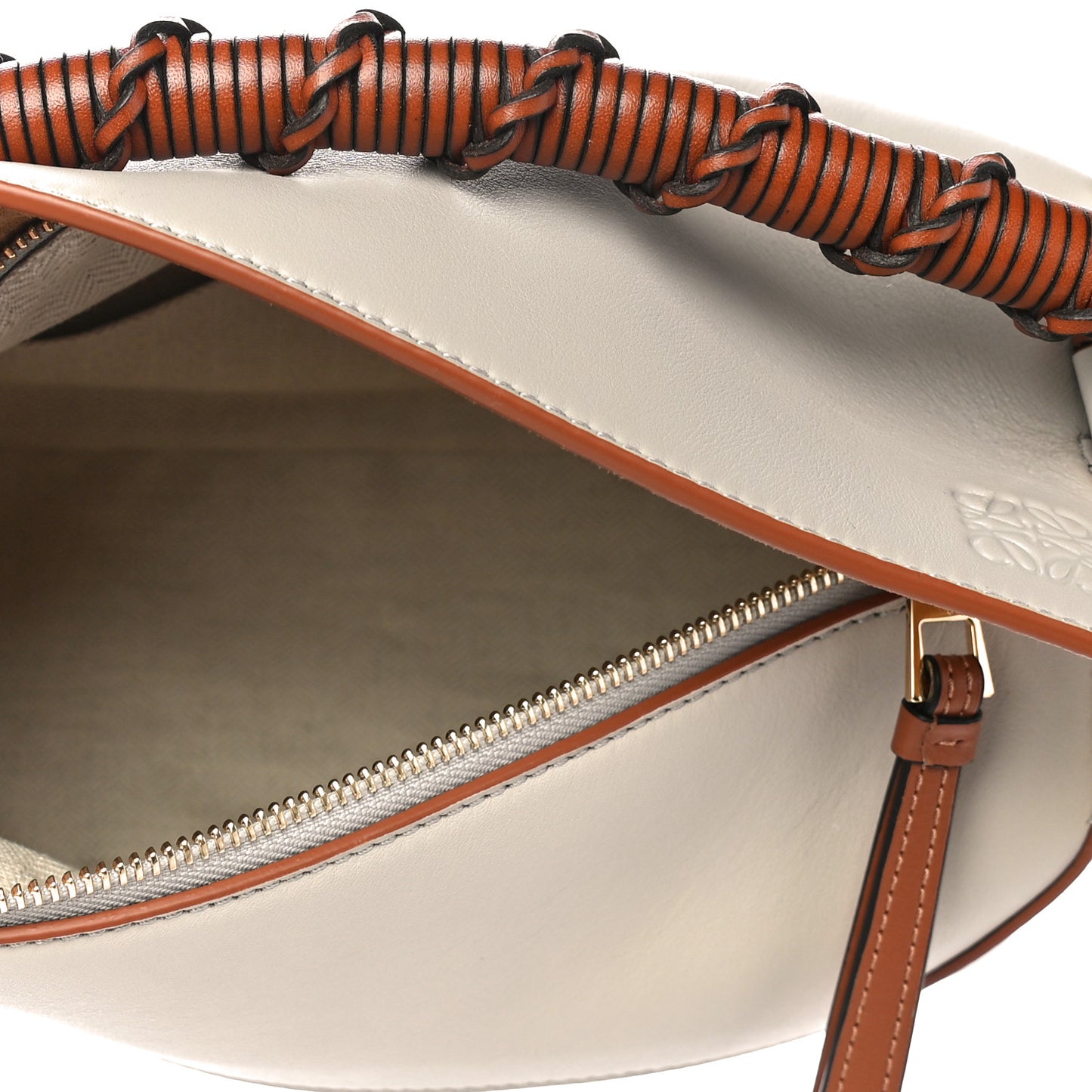 Calfskin Small Puzzle Edge Bag Ghost Soft White