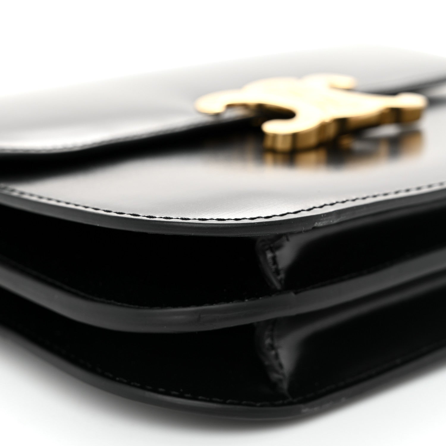 Celine Shiny Calfskin College Triomphe Black 8 of 10