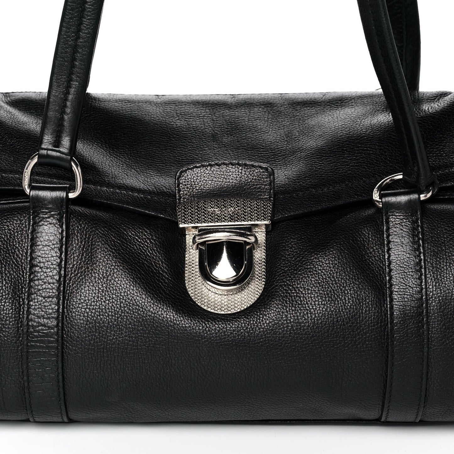 Royal Calf Easy Foldover Pushlock Satchel Black