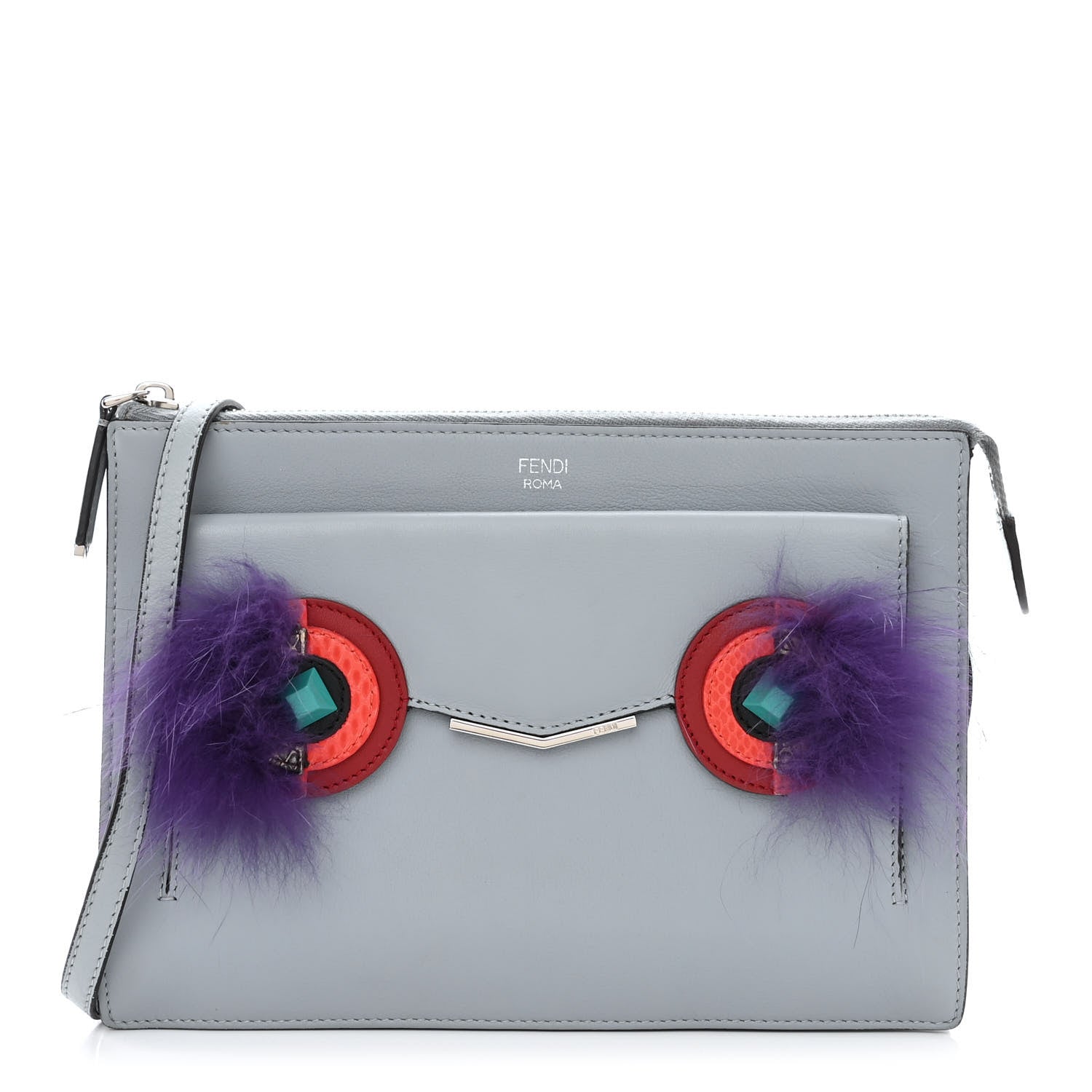 Fendi Vitello Dolce Fox Elaphe Ayers Hypnoteyes Min 2Jours Pouch Polvere Viola Multicolor 1 of 15