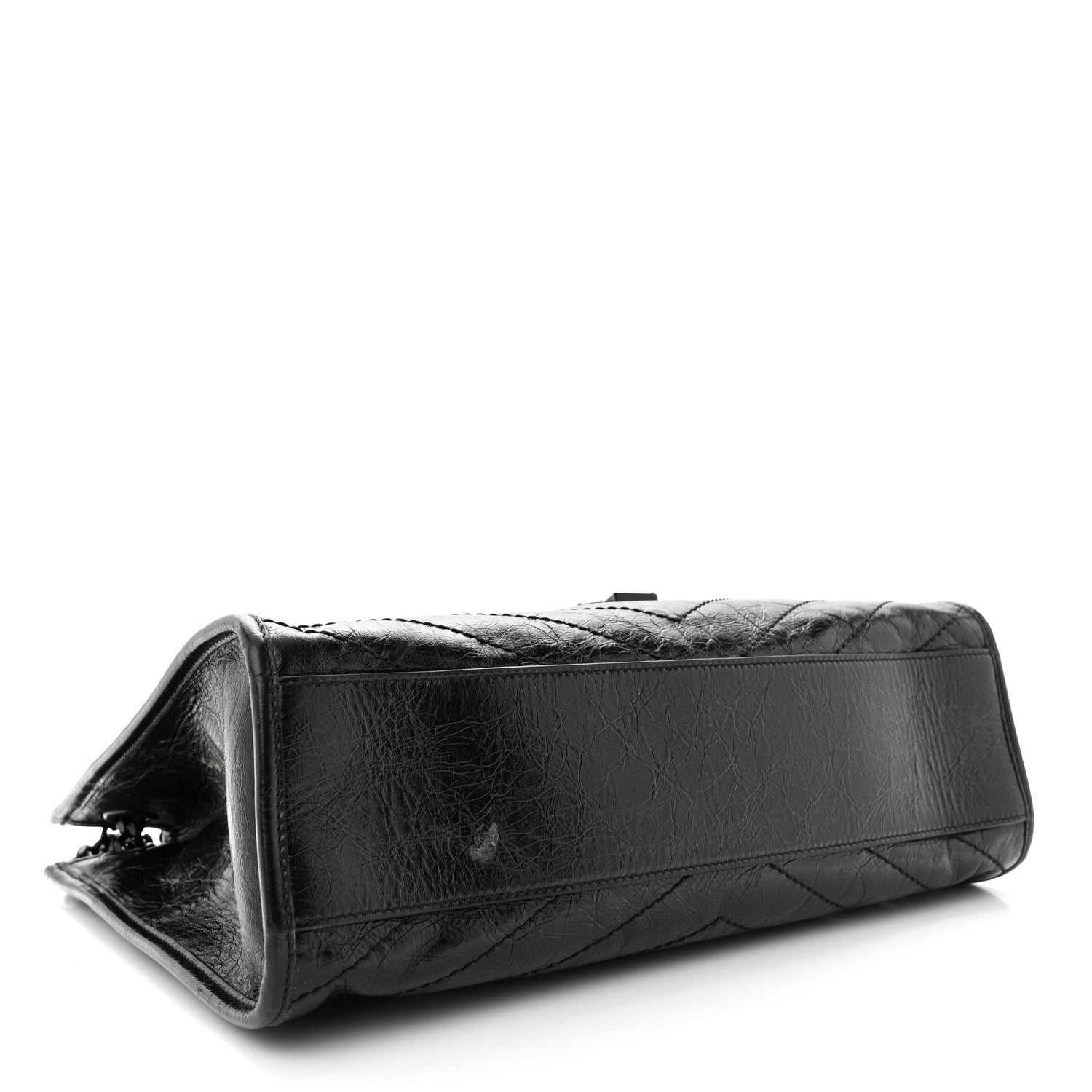 Saint Laurent Crinkled Calfskin Matelasse Monogram Medium Niki Shopper Tote Black 4 of 14