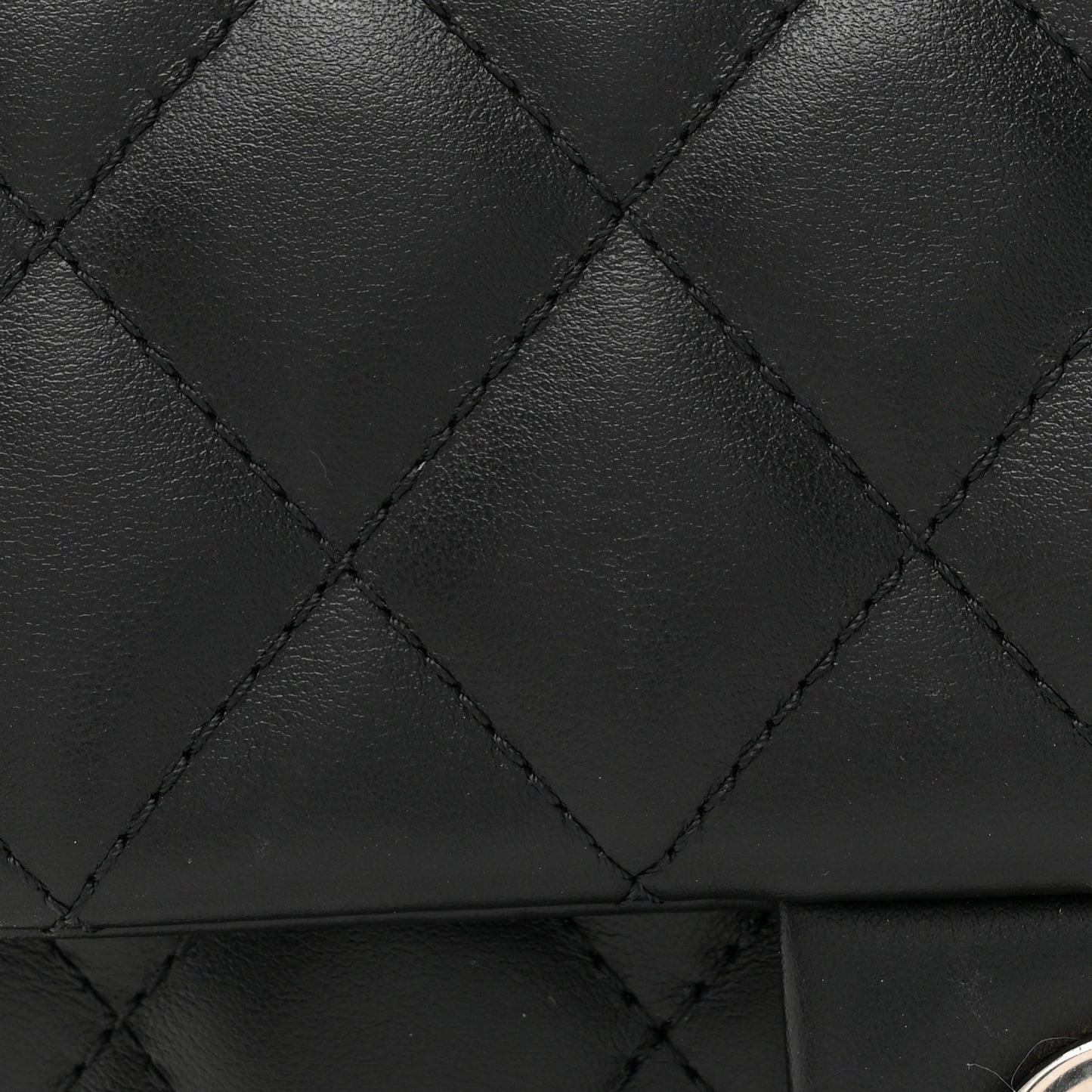 Calfskin Quilted CC Uniform Flap Belt Bag Black