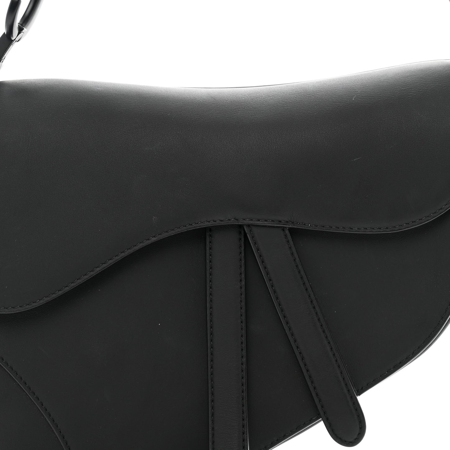 Ultra Matte Calfskin Saddle Bag Black