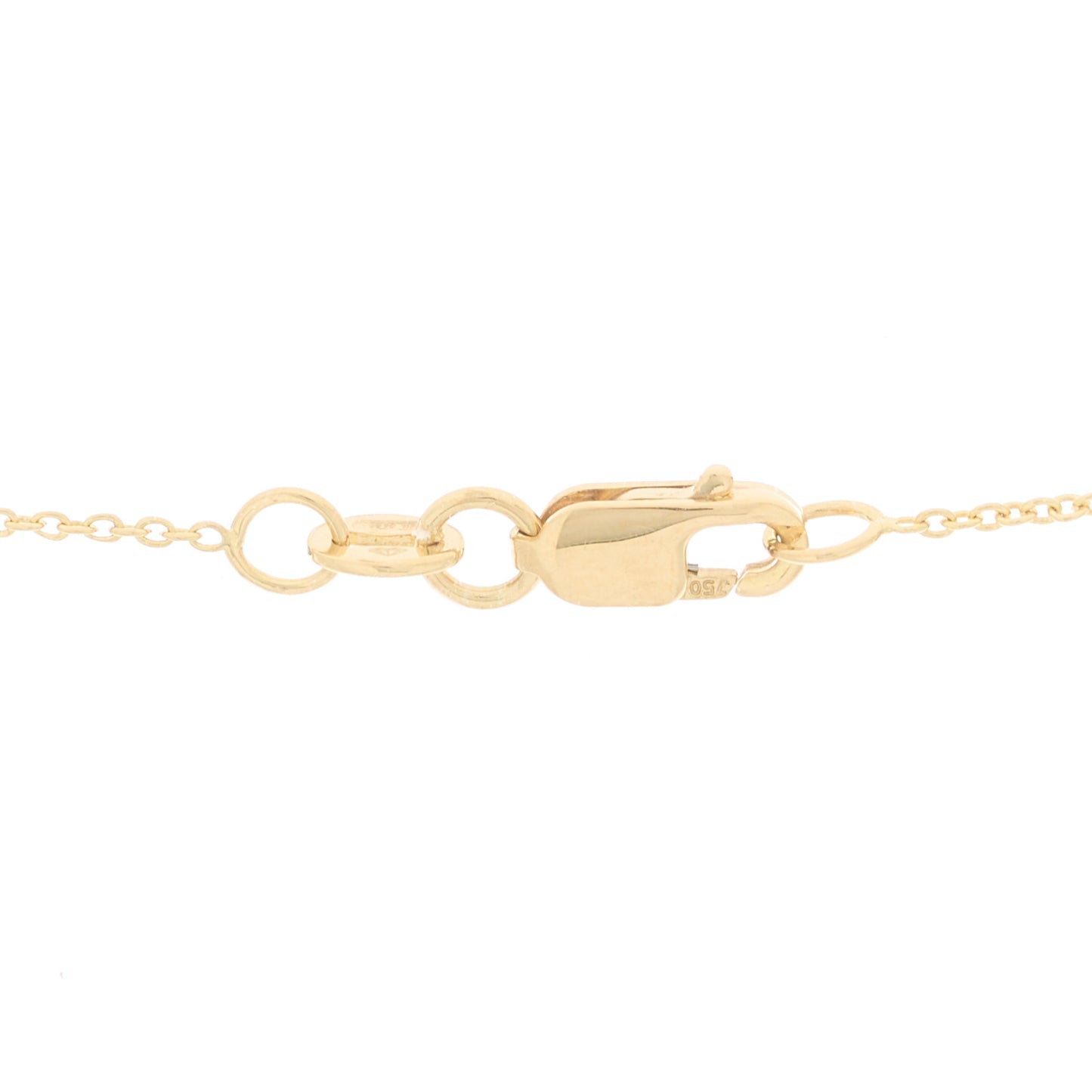 18K Yellow Gold Diamond Bean Pendant Necklace