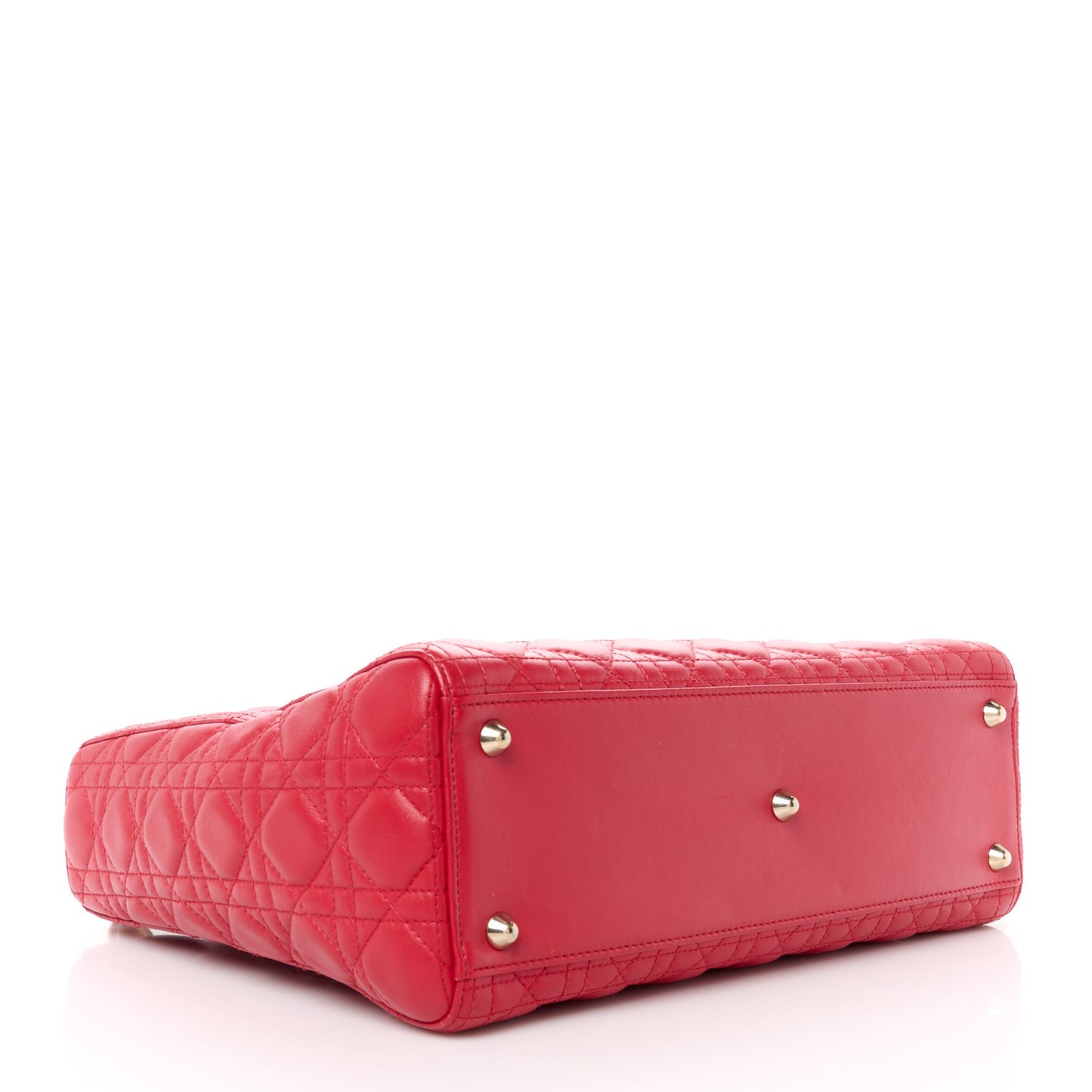 Lambskin Cannage Large Lady Dior Red