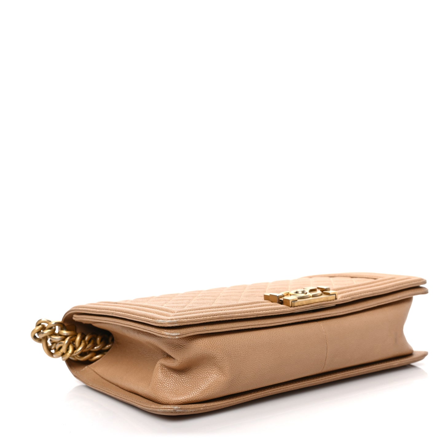 Caviar Quilted New Medium Boy Flap Camel