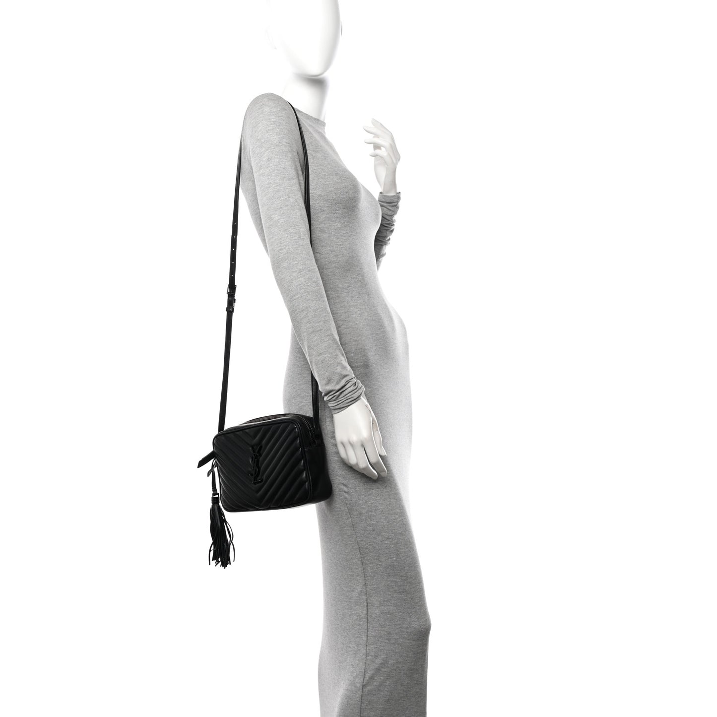 Calfskin Matelasse Monogram Monochrome Lou Camera Bag Black