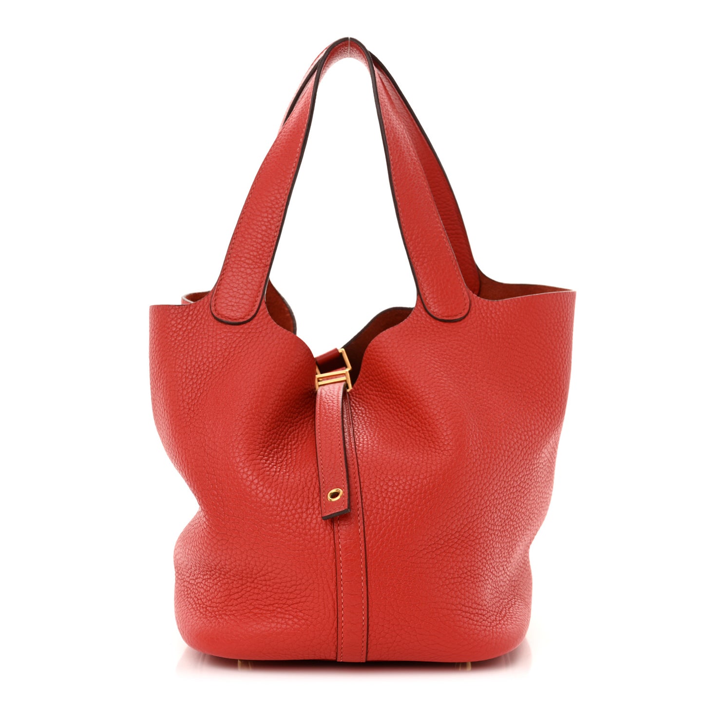 Taurillon Clemence Picotin Lock 22 MM Rouge Casaque