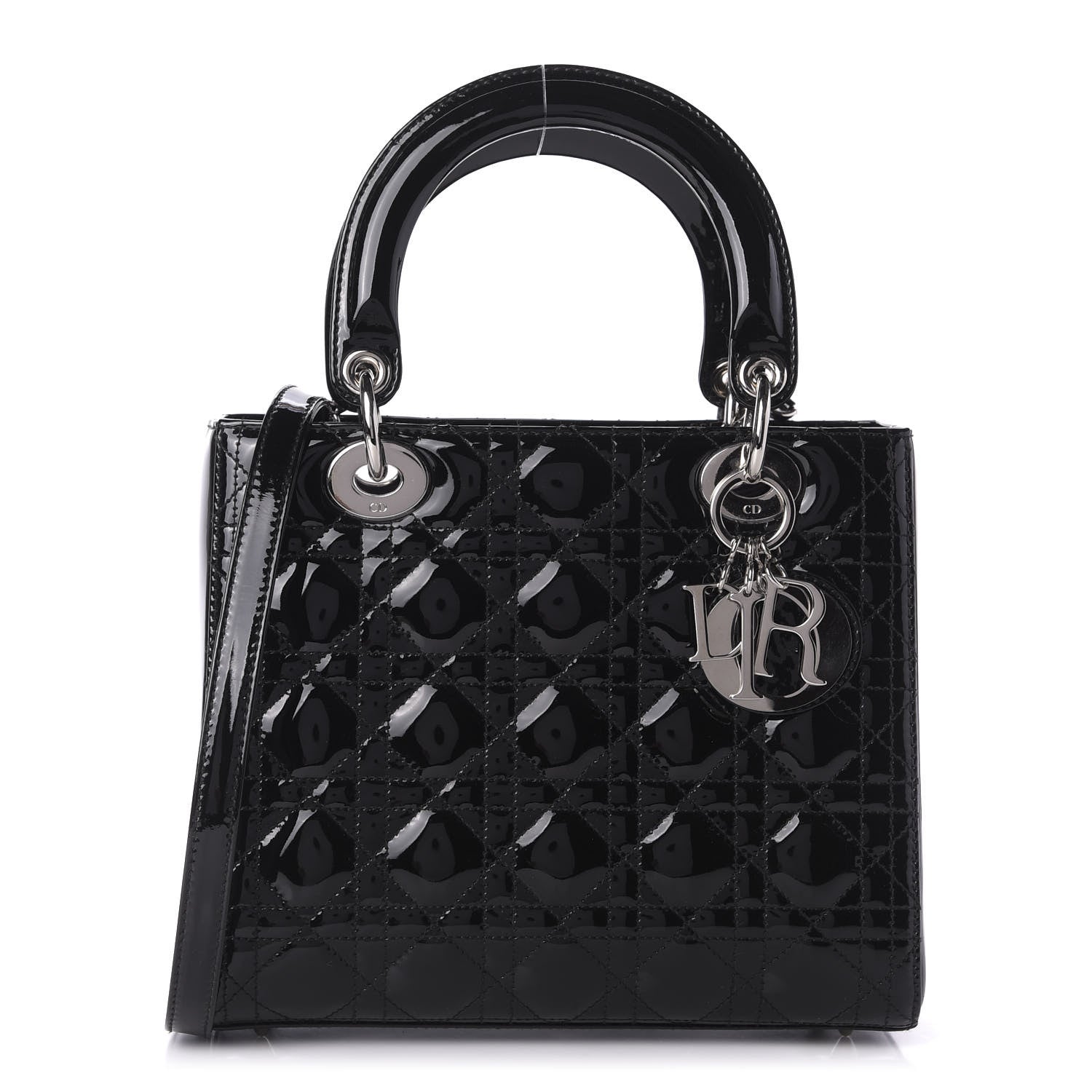 Christian Dior Patent Cannage Medium Lady Dior Black 1 of 9