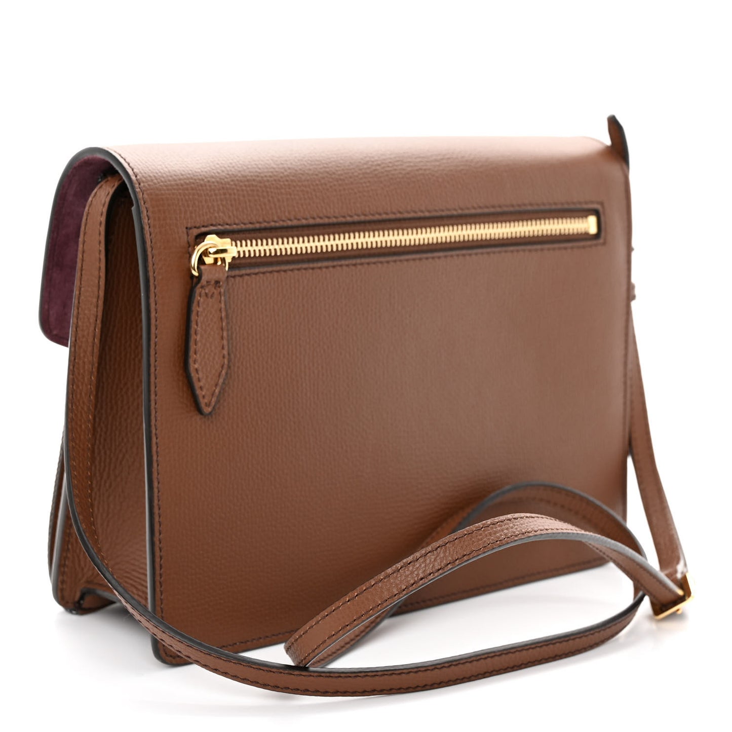 Derby Calfskin House Check Small Macken Crossbody Bag Tan