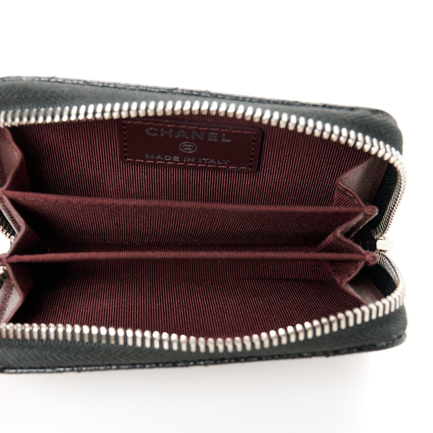 Caviar Quilted Zip Coin Purse Black