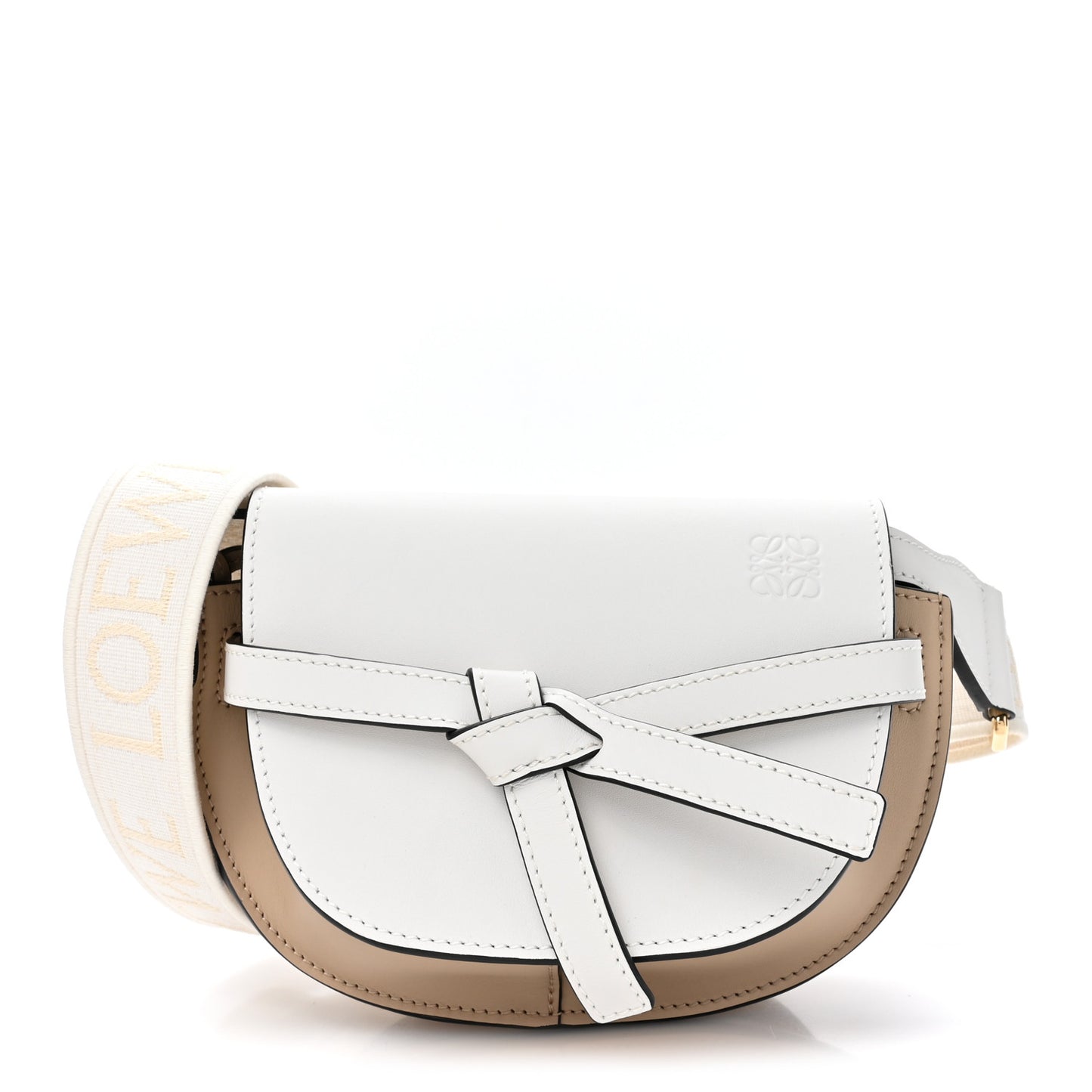 Soft Calfskin Mini Gate Dual Bag Soft White Paper Craft