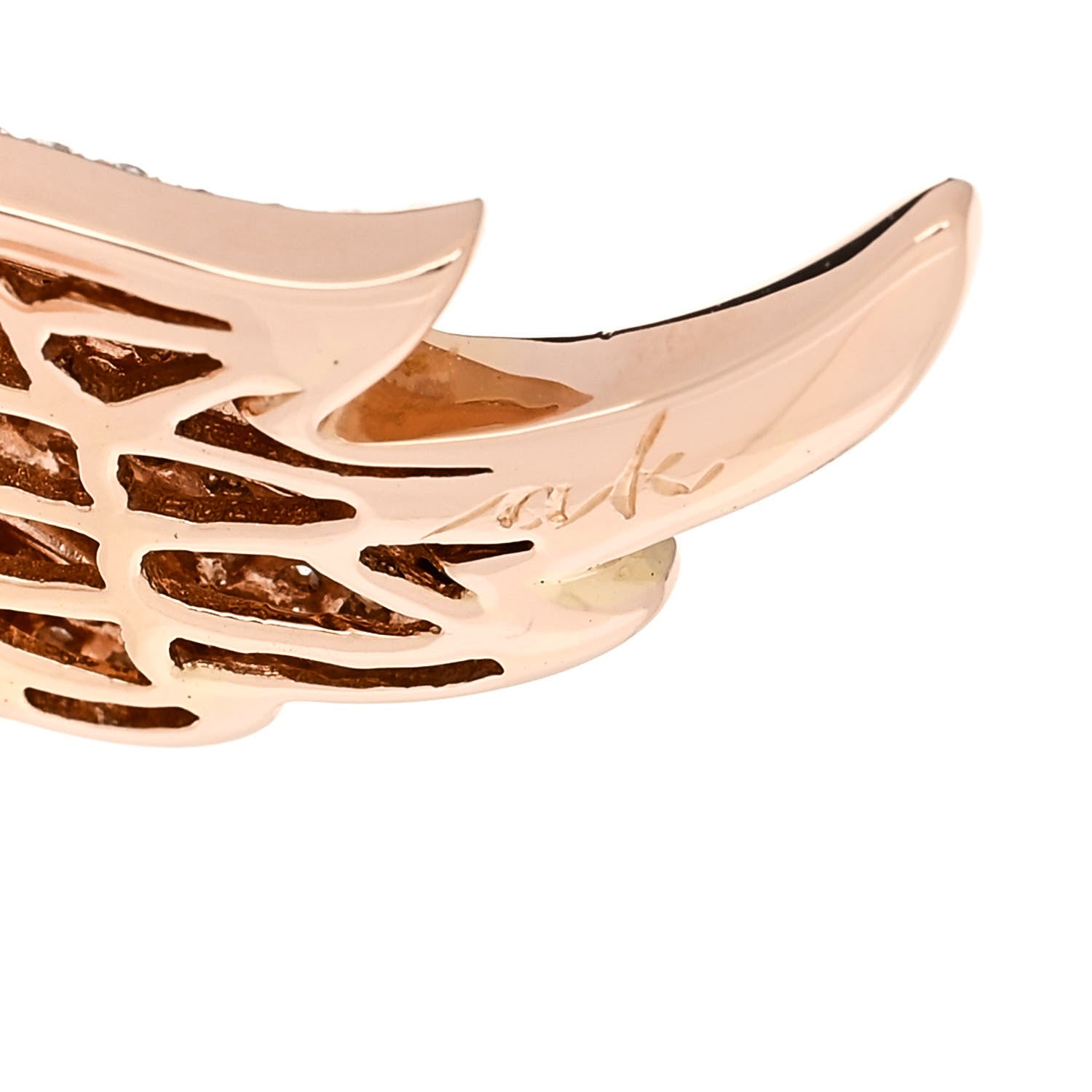 Anita Ko 18K Rose Gold Diamond Double Wing Ring 54 7 4 of 5