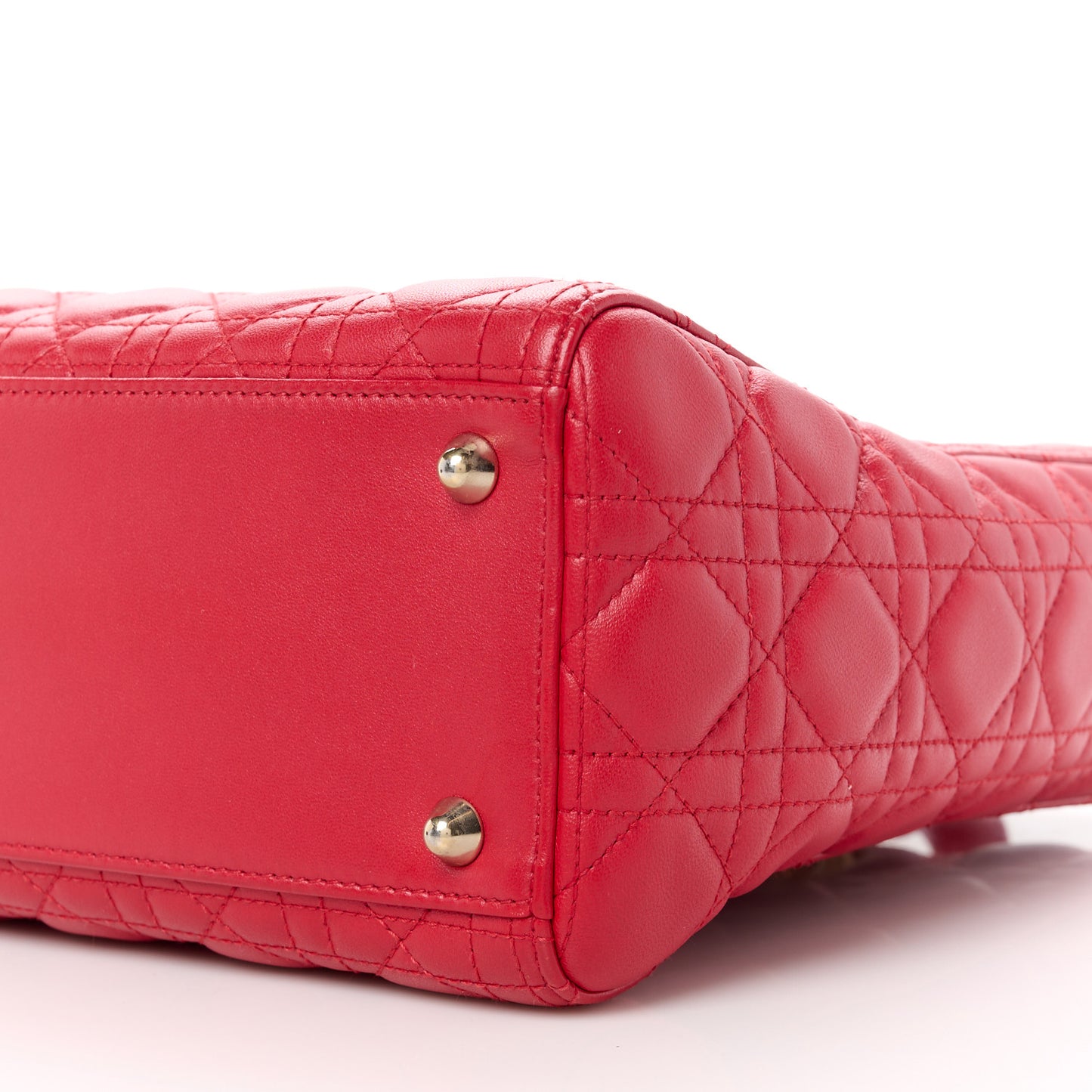 Lambskin Cannage Large Lady Dior Red