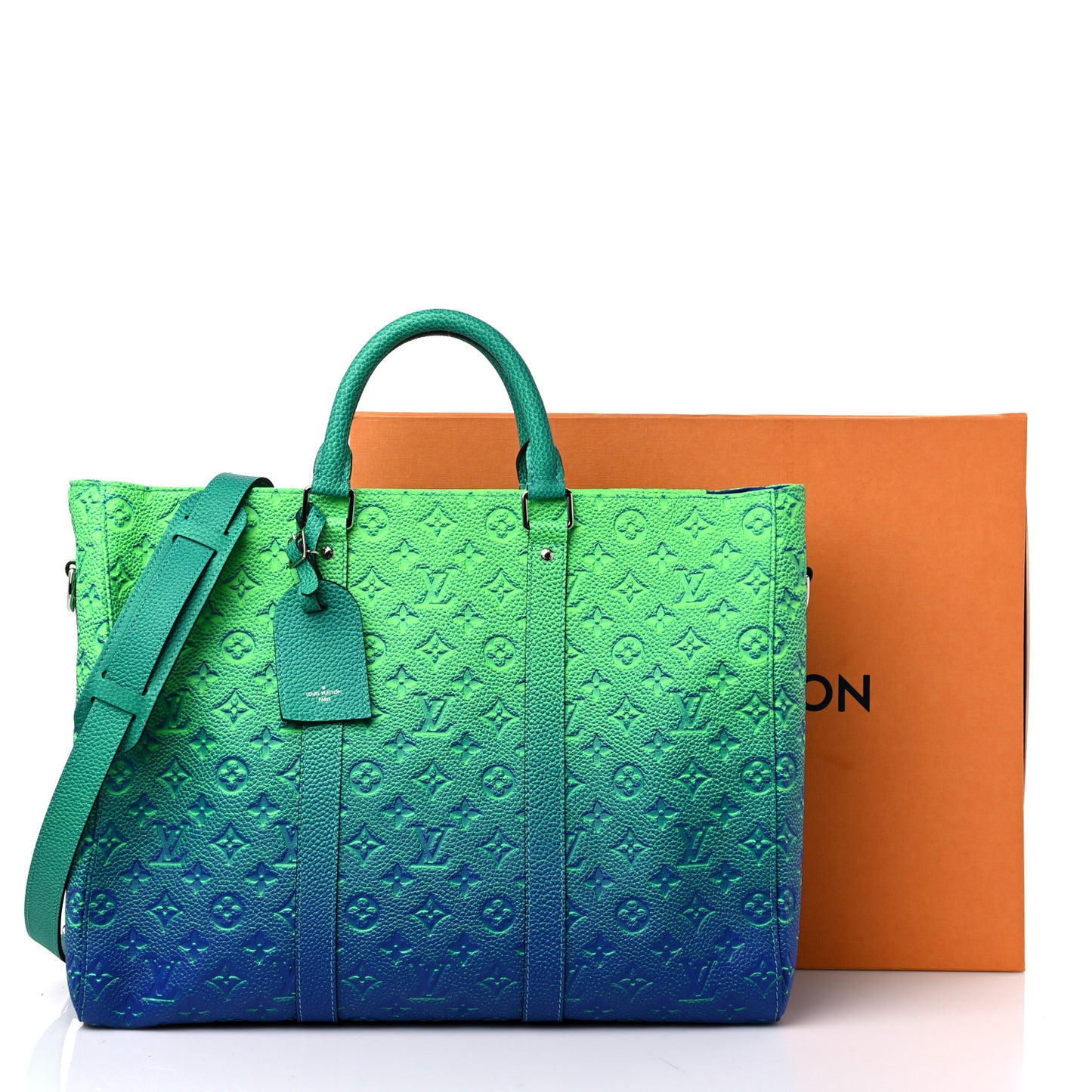 Taurillon Illusion Keepall Tote Bleu Vert