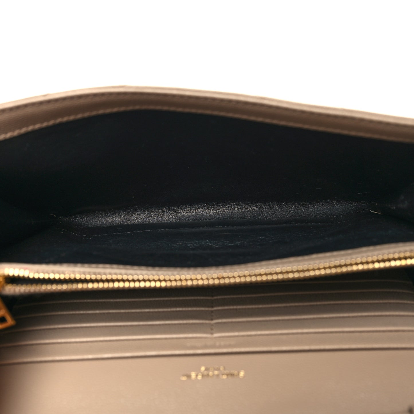 Grain De Poudre Matelasse Chevron Monogram Chain Wallet Dark Beige