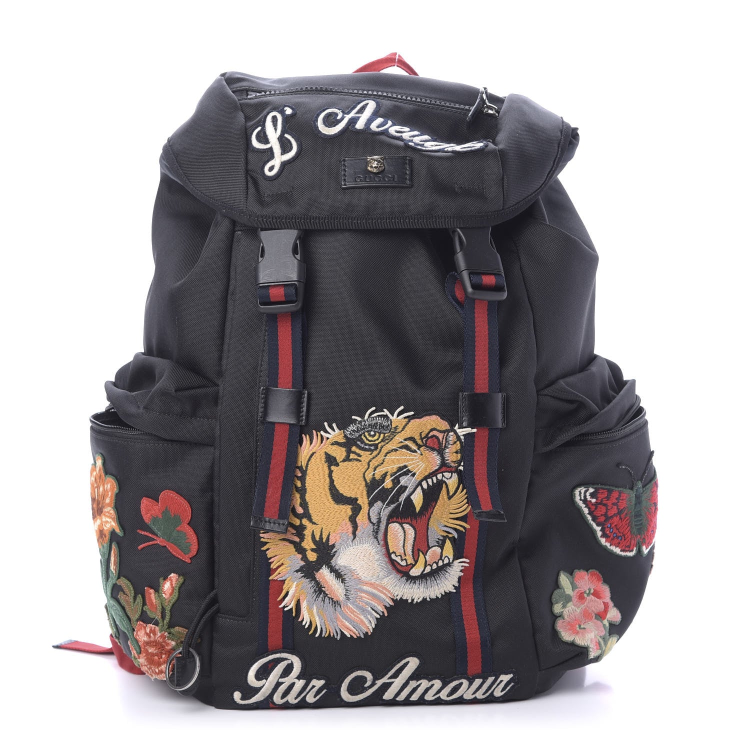 Gucci Techno Canvas Web L'Aveugle Par Amour Embroidered Gucci Techno Canvas Web L'Aveugle Par Amour Embroidered