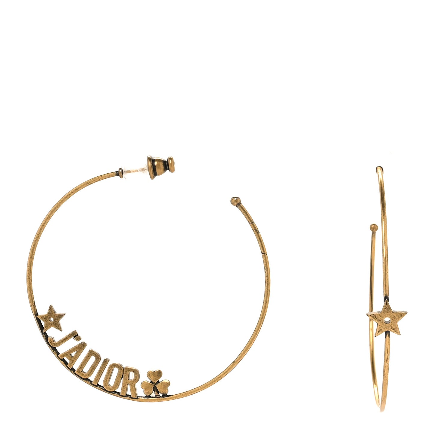 Metal J Adior Hoop Earrings Aged Gold