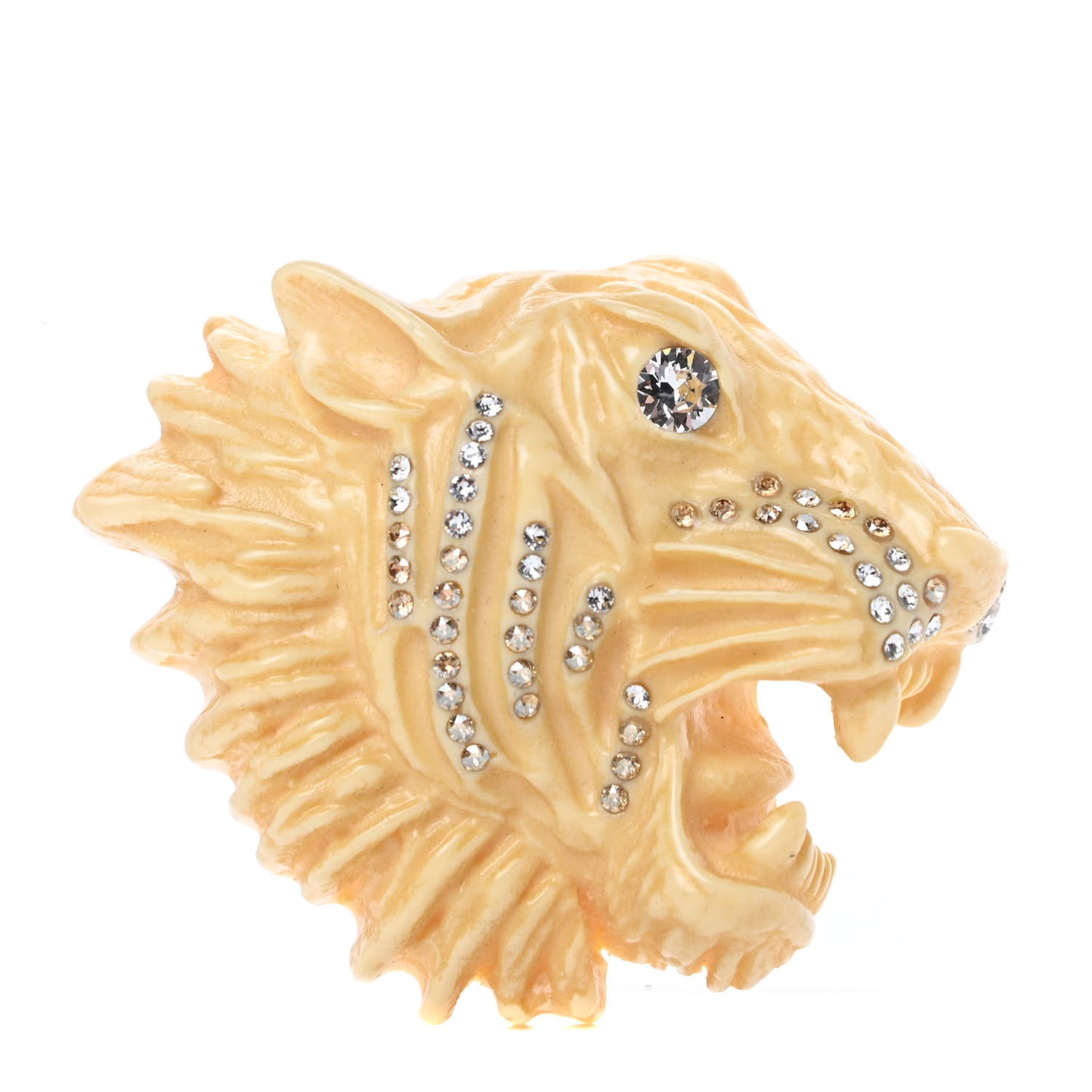 Resin Crystal Rajah Brooch Ivory