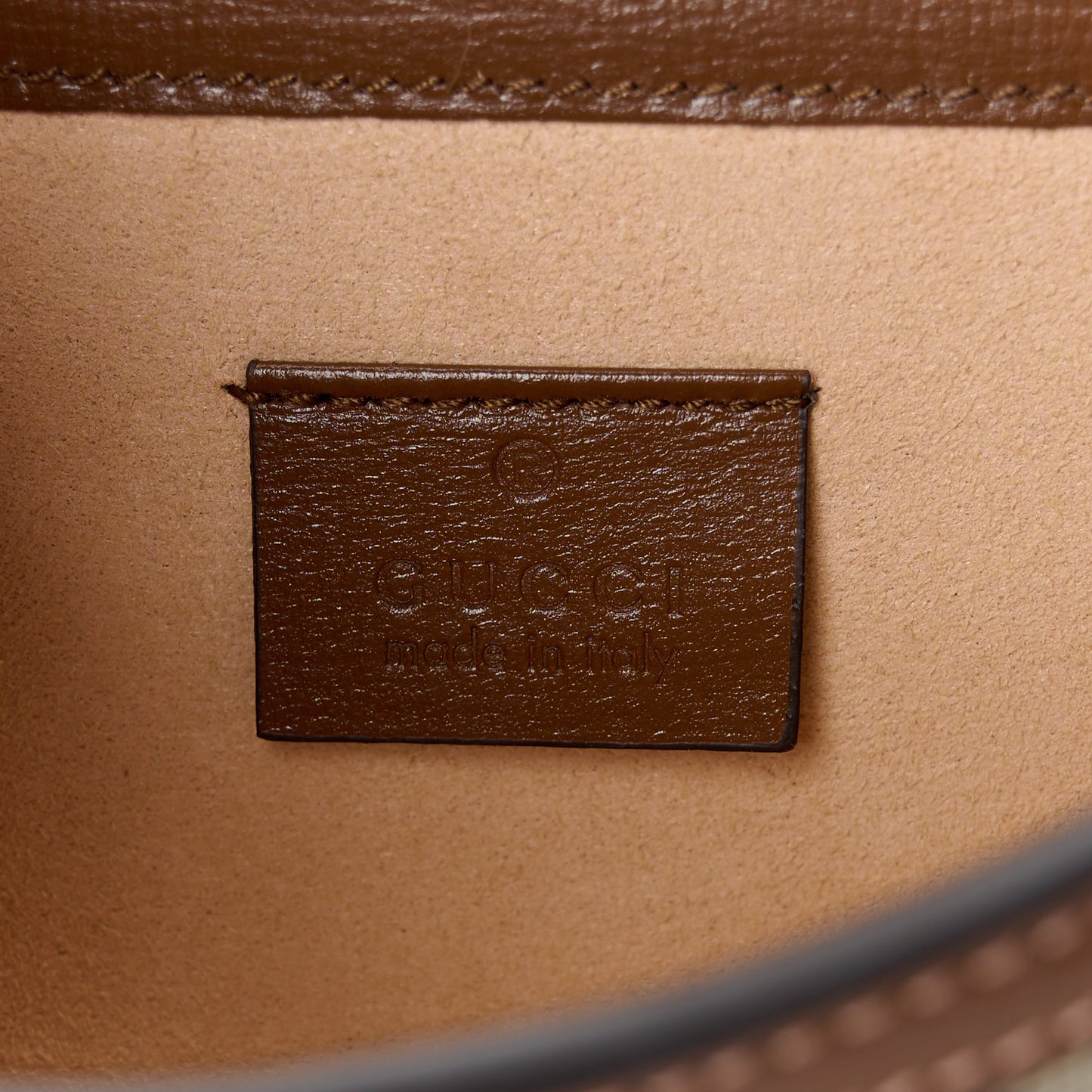 GG Supreme Monogram Mini Horsebit 1955 Shoulder Bag Beige Brown Sugar