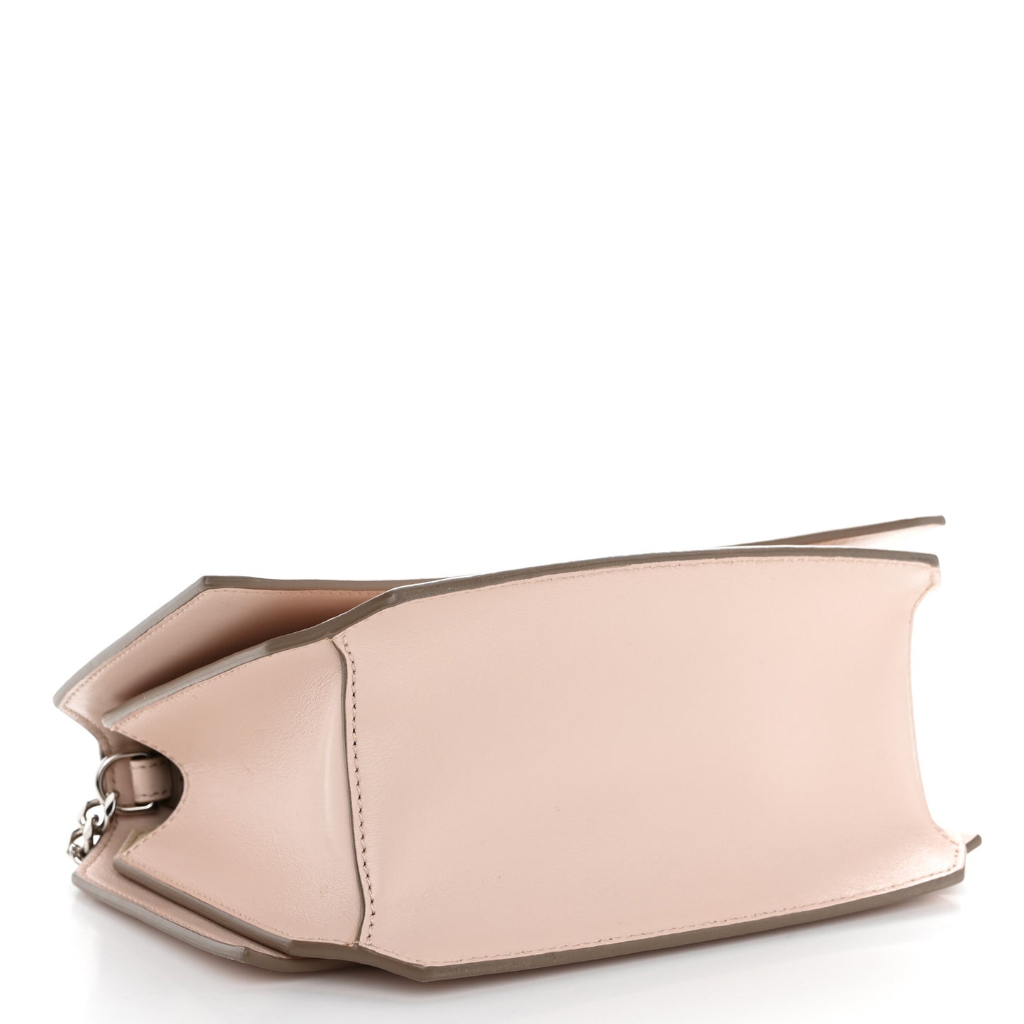 Calfskin Bow Cut Chain Wallet Light Pink
