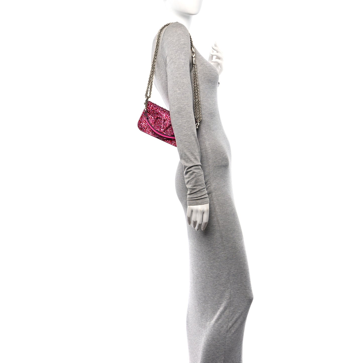 Crystal Vlogo Small Loco Shoulder Bag Pink PP