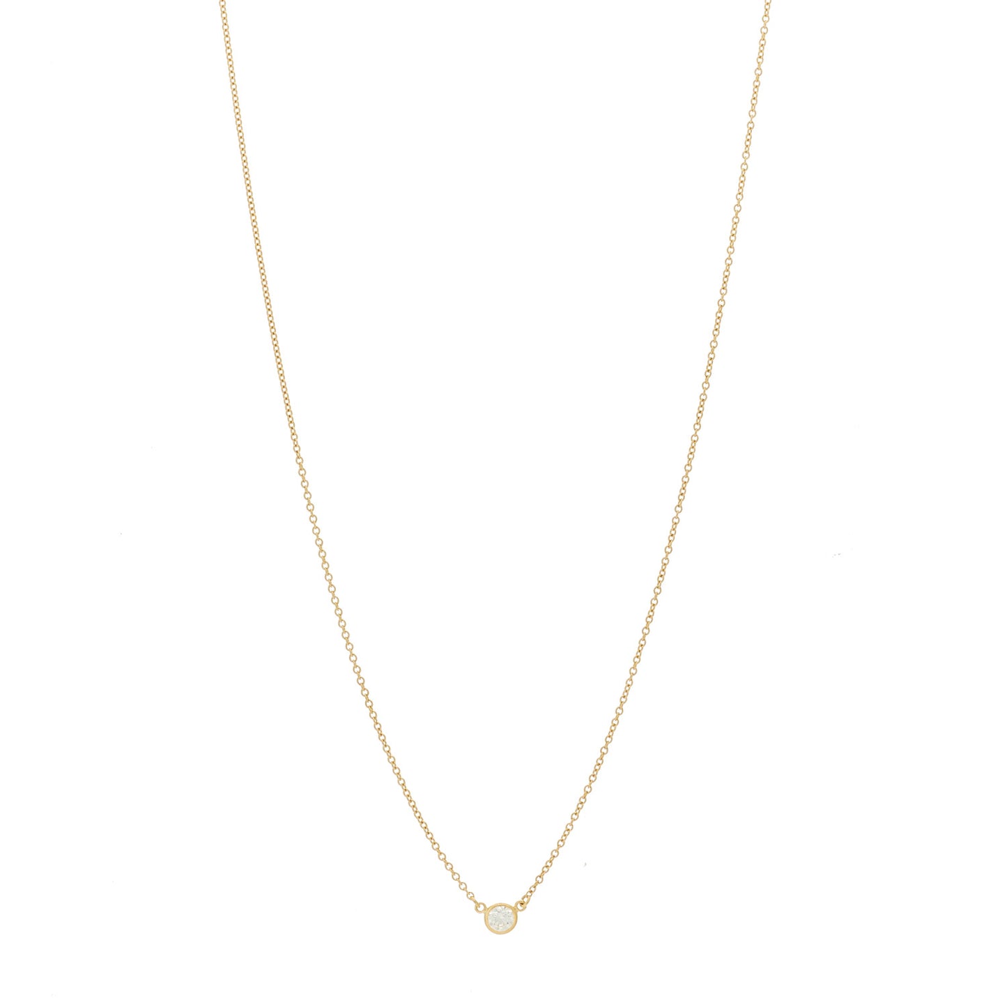 18K Yellow Gold Diamond .14ct Elsa Peretti Diamonds by the Yard Pendant Necklace