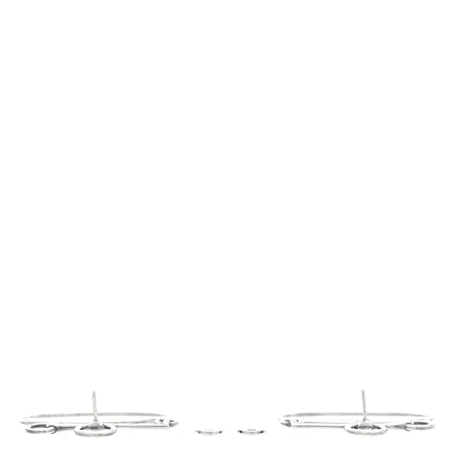 Hermes Sterling Silver Loop Earrings 3 of 4