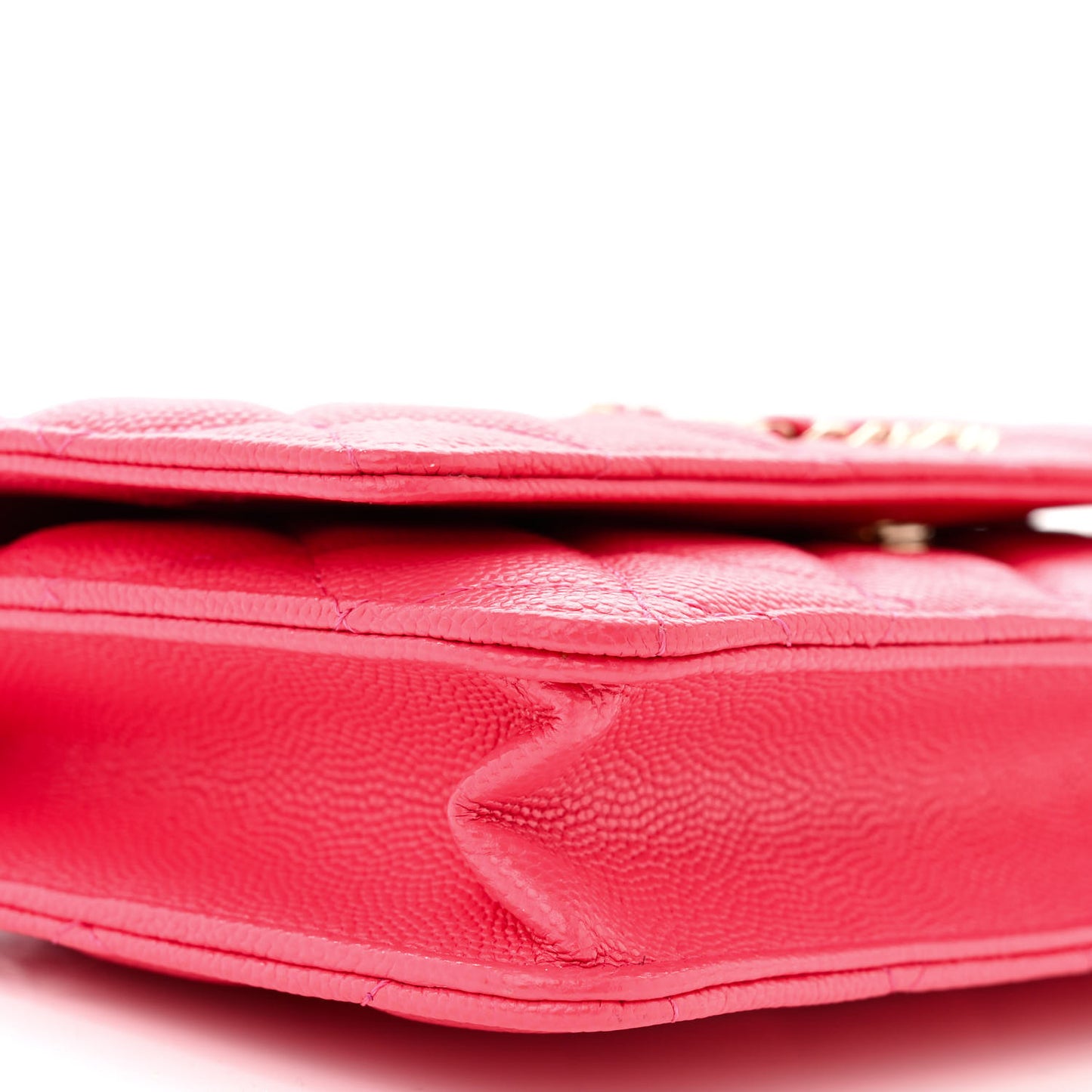 Caviar Quilted French New Wave Chain CC Wallet On Chain WOC Pink