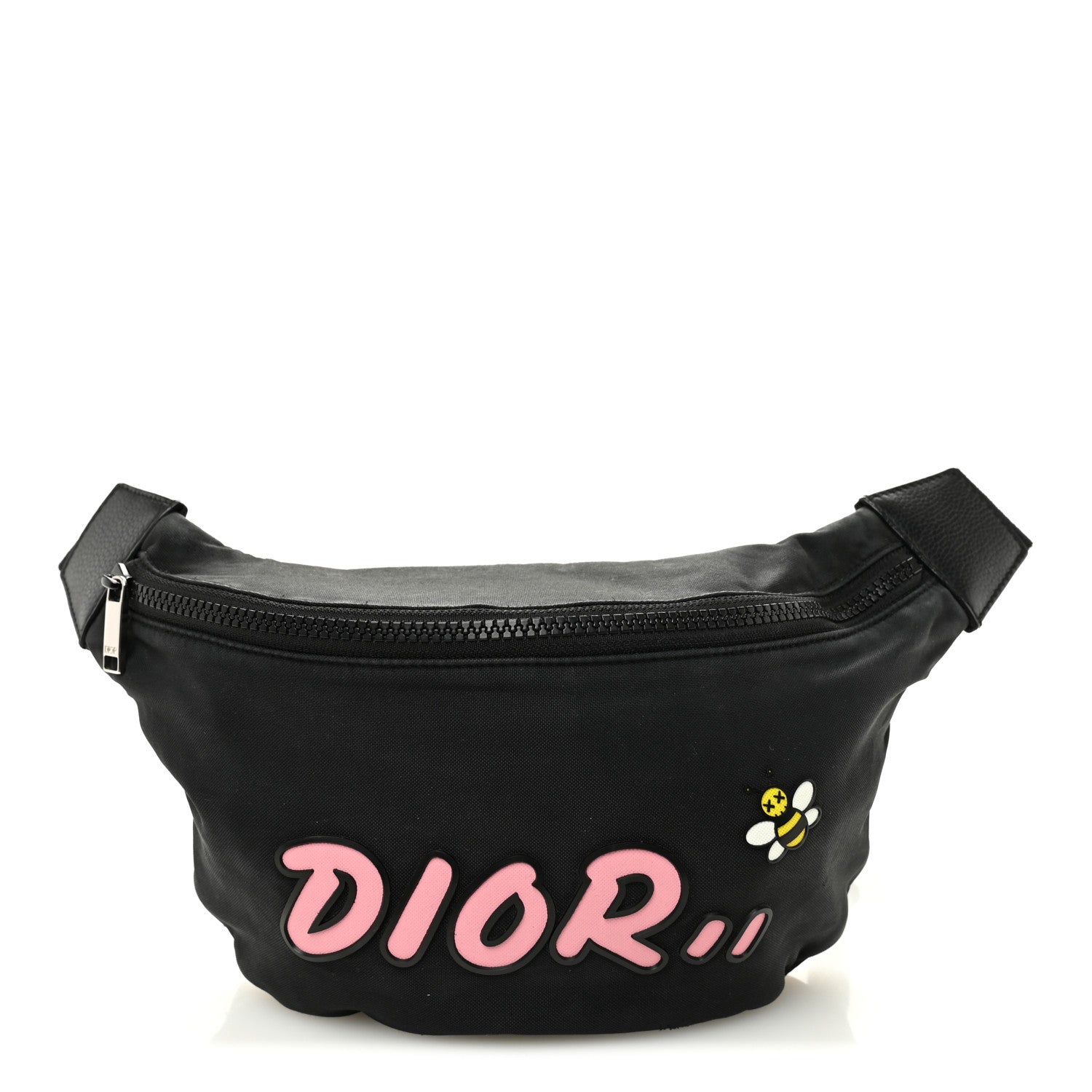 Christian Dior X KAWS Nylon Calfskin Bee Belt Bag Black 1801858